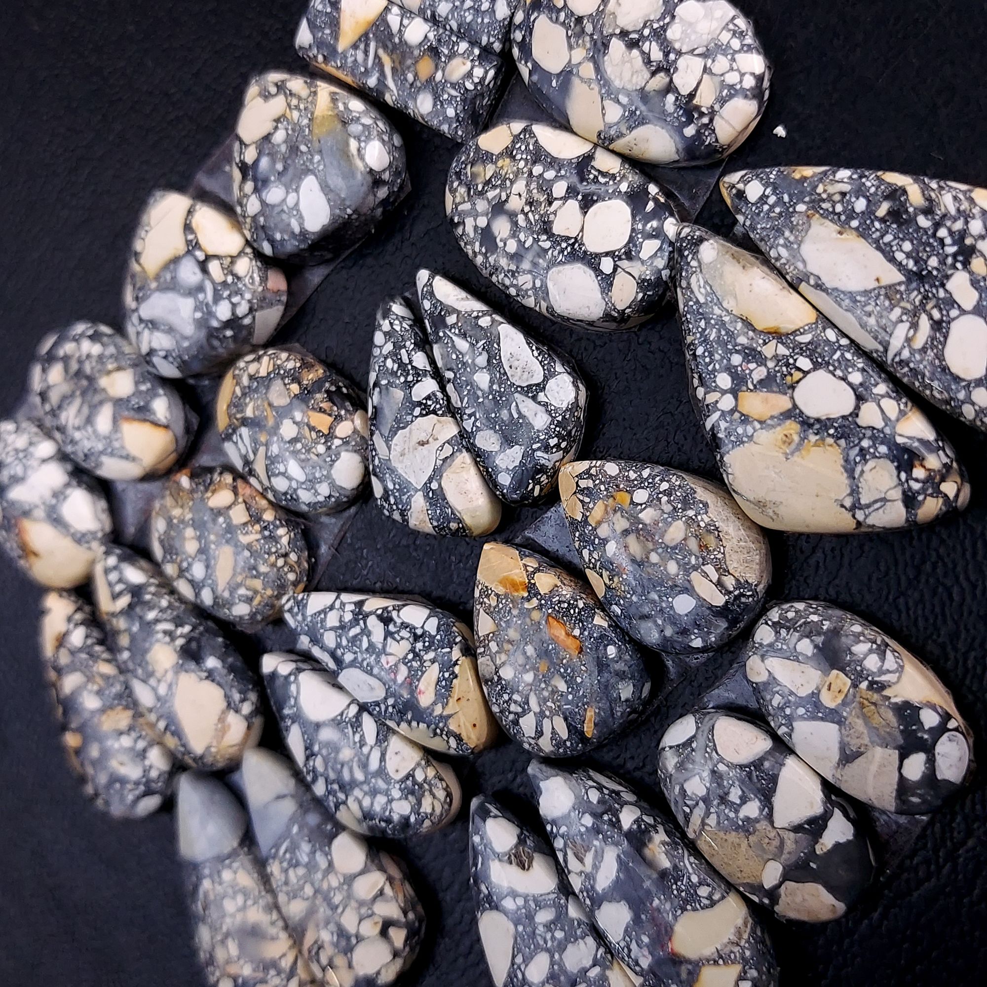 13 Pair 191 Cts Natural Maligano Jasper Cabochon Pair Lot Semi-Precious Gemstones For Jewelry Making 8x16-12x25mm 13243