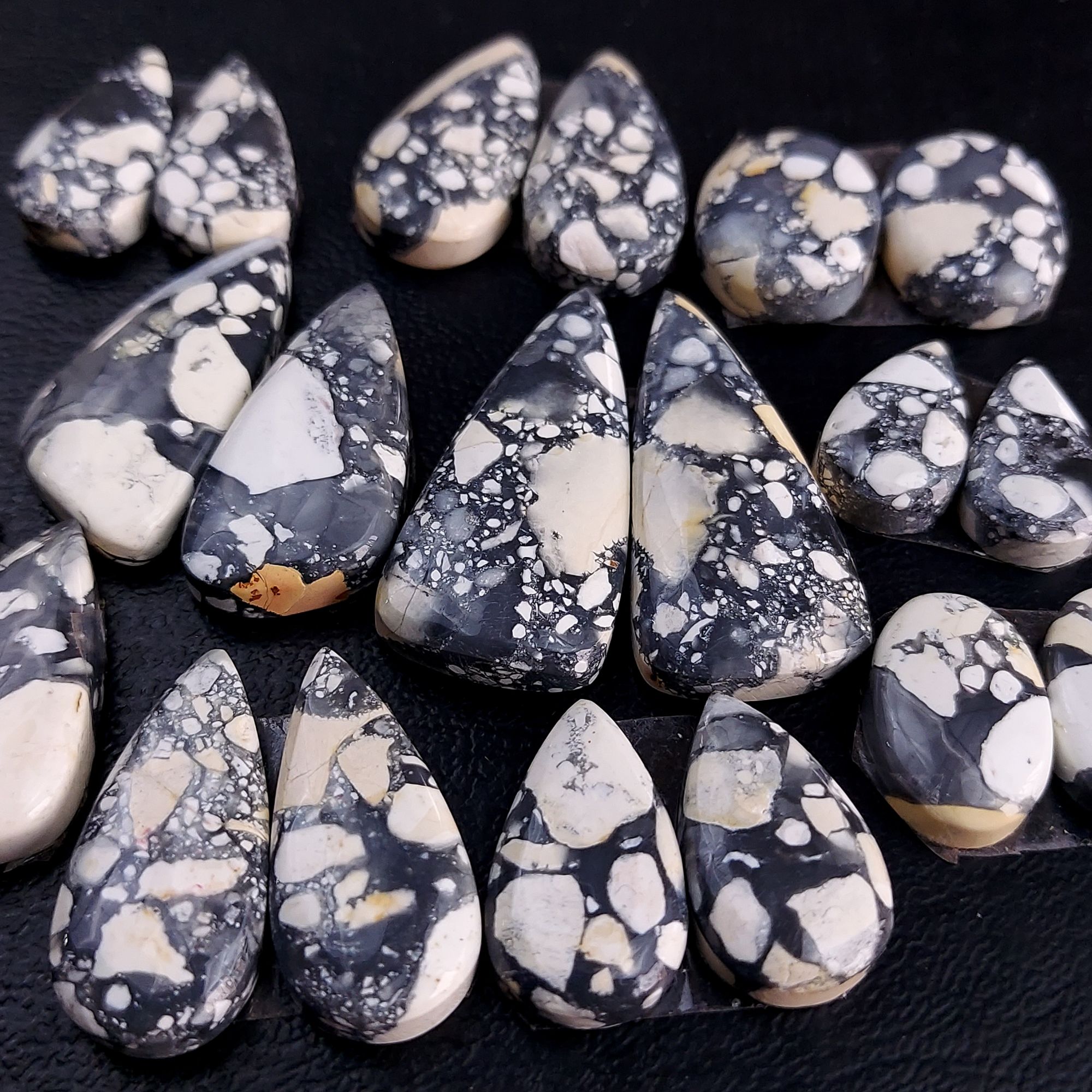 10 Pair 220 Cts Natural Maligano Jasper Cabochon Pair Lot Semi-Precious Gemstones For Jewelry Making 8x14-8x30mm 13244