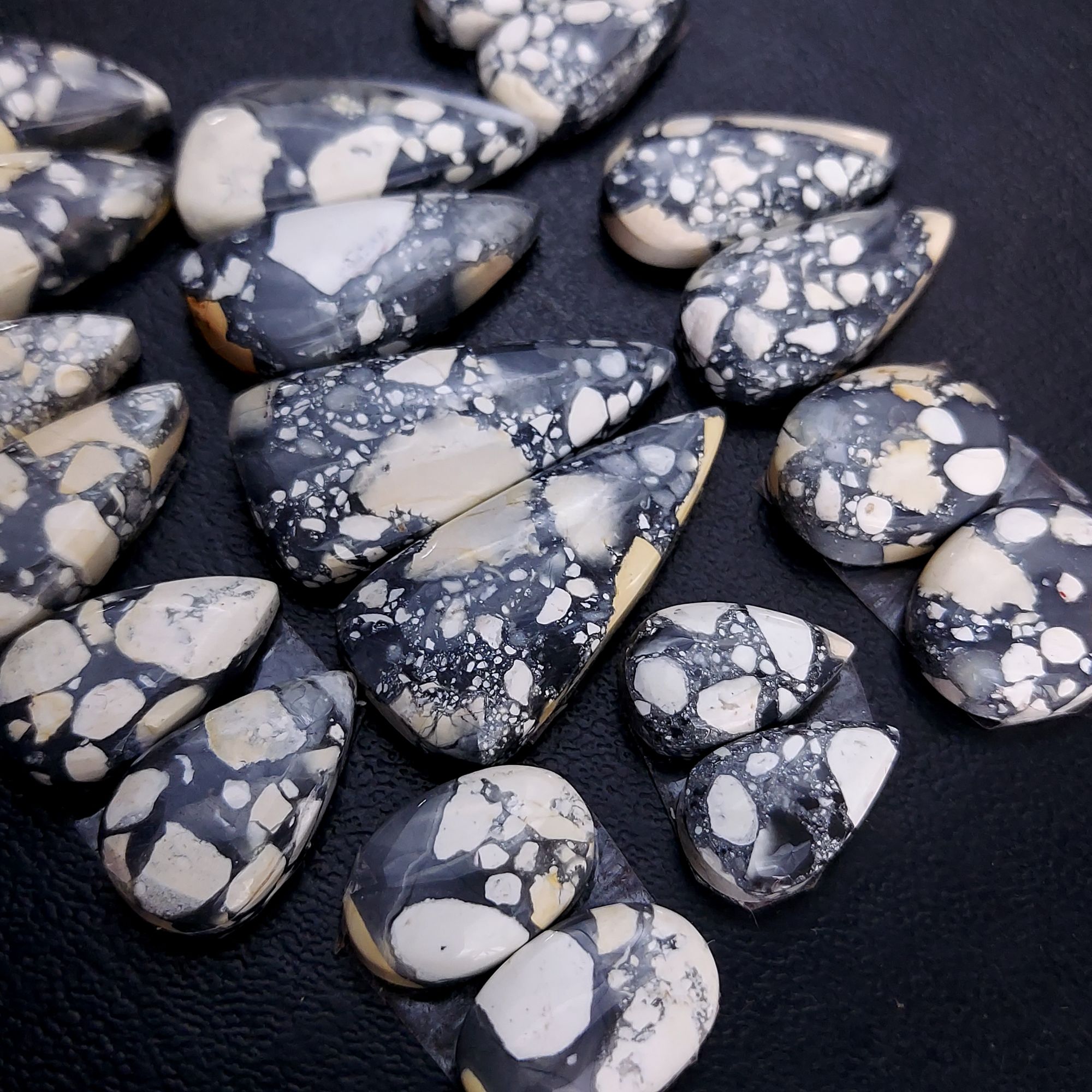 10 Pair 220 Cts Natural Maligano Jasper Cabochon Pair Lot Semi-Precious Gemstones For Jewelry Making 8x14-8x30mm R-13244