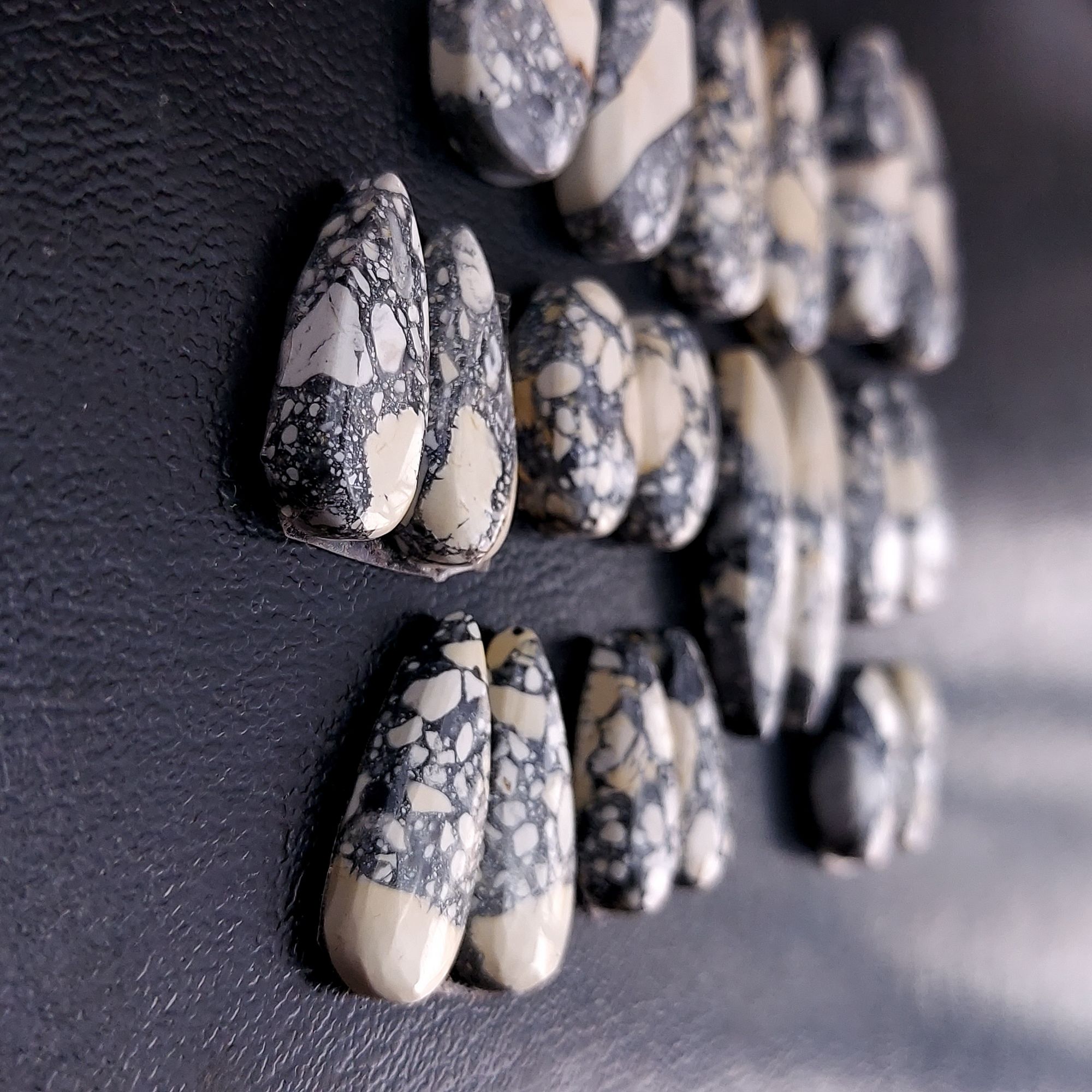 10 Pair 192 Cts Natural Maligano Jasper Cabochon Pair Lot Semi-Precious Gemstones For Jewelry Making 7x17-11x26mm R-13260