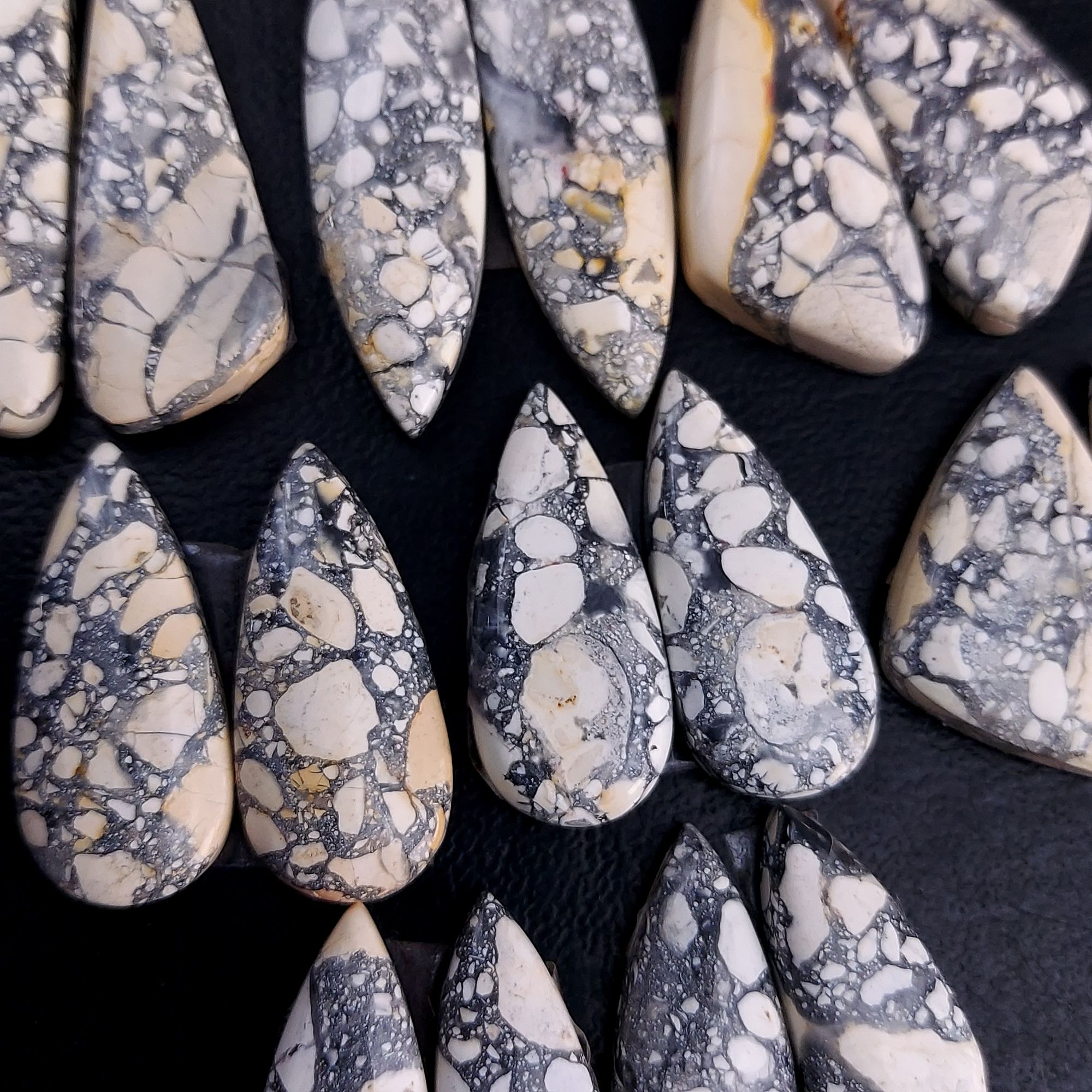 8 Pair 205 Cts Natural Maligano Jasper Cabochon Pair Lot Semi-Precious Gemstones For Jewelry Making 9x21-9x35mm R-13266