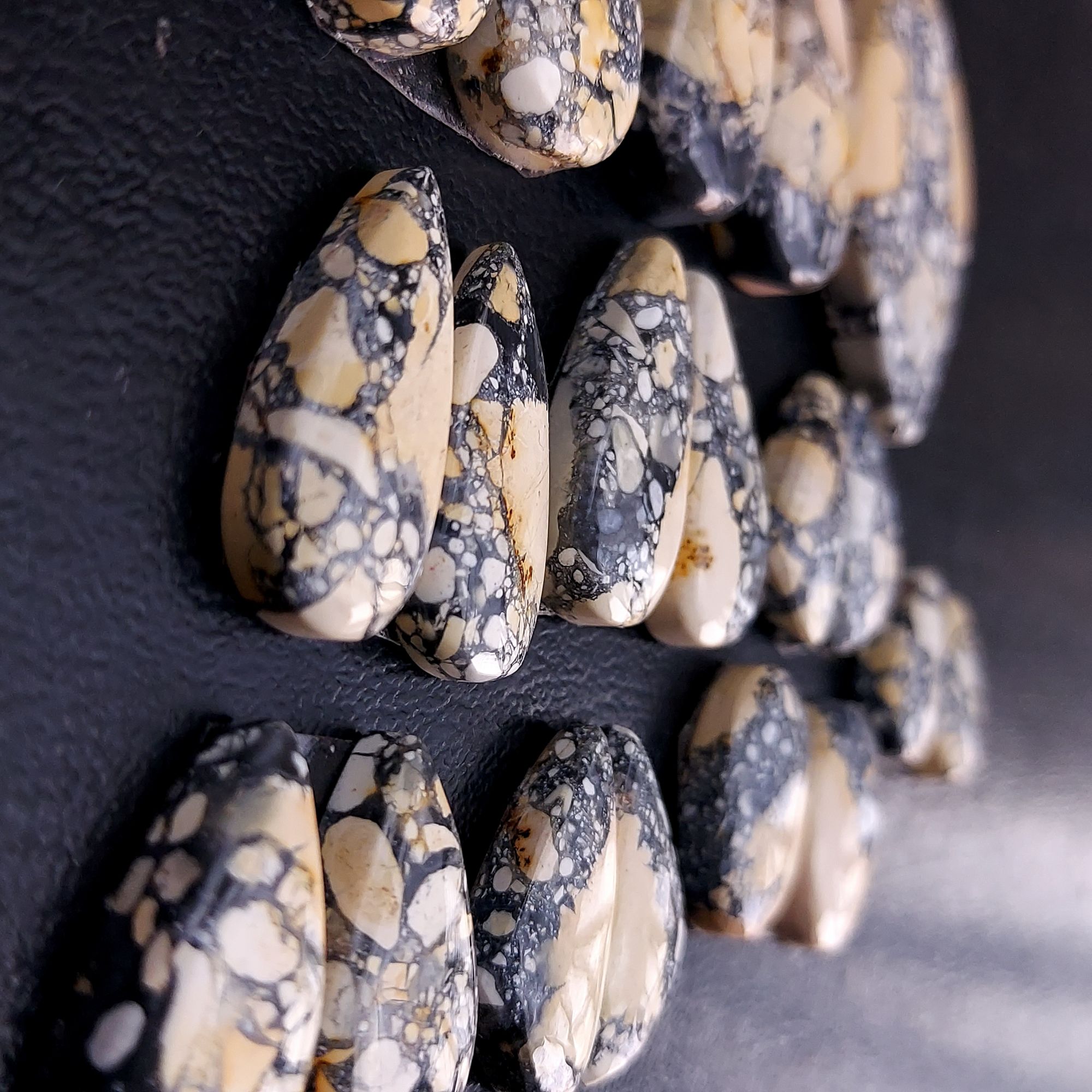 10 Pair 190 Cts Natural Maligano Jasper Cabochon Pair Lot Semi-Precious Gemstones For Jewelry Making 8x15-11x35mm 13269