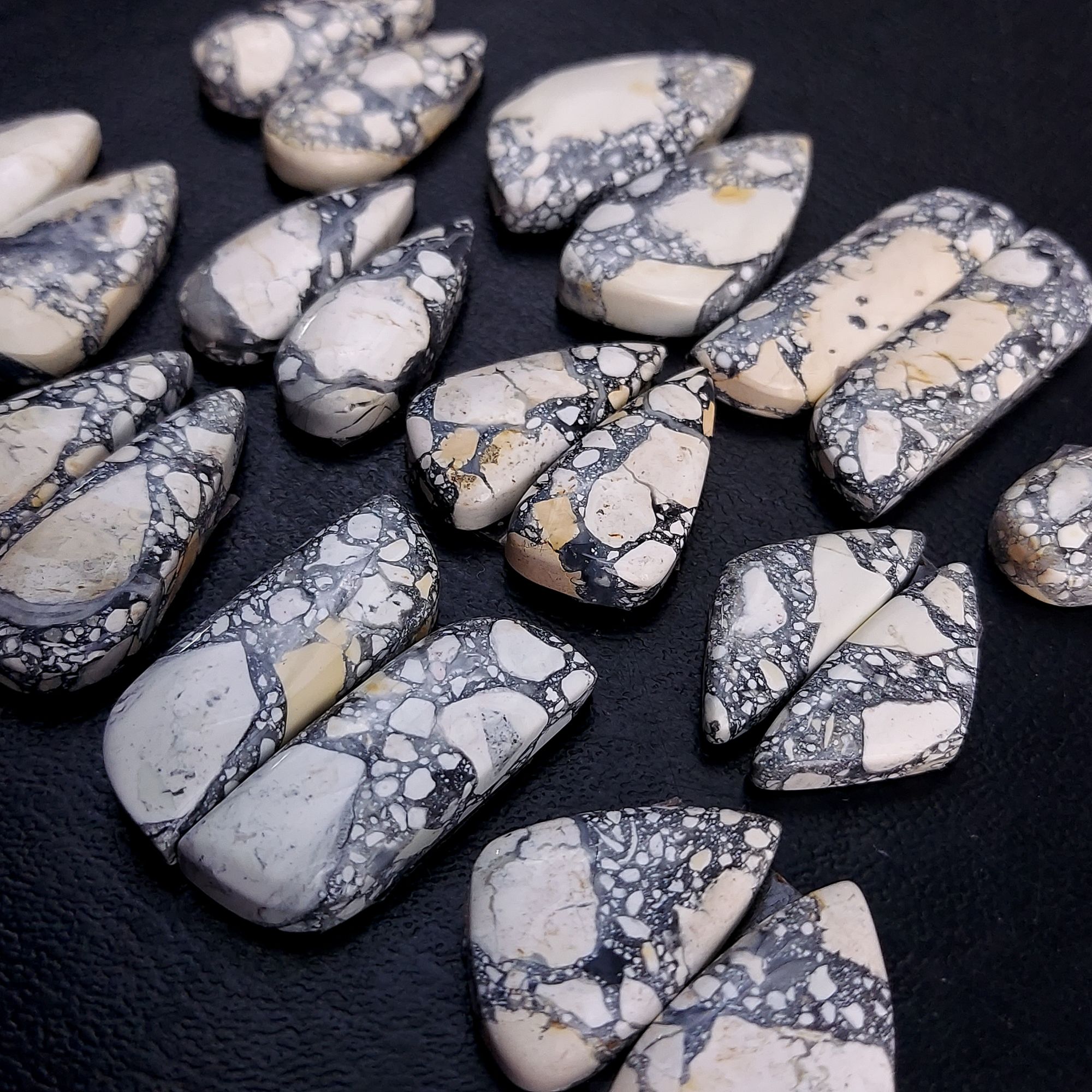 11 Pair 289 Cts Natural Maligano Jasper Cabochon Pair Lot Semi-Precious Gemstones For Jewelry Making 11x22-14x28mm R-13272
