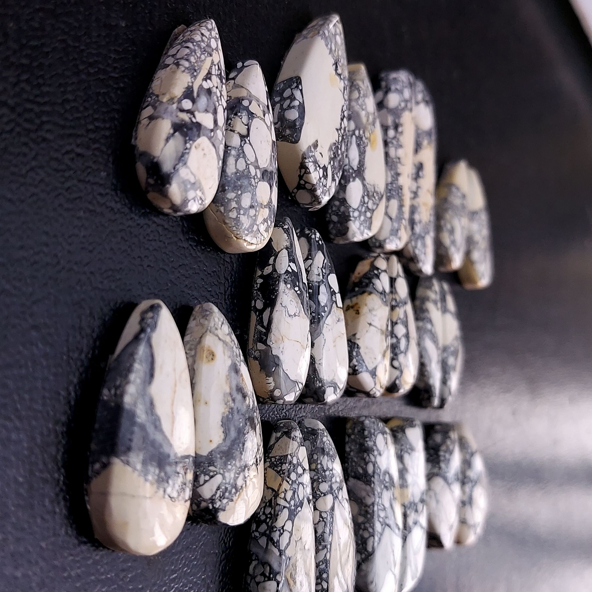 11 Pair 289 Cts Natural Maligano Jasper Cabochon Pair Lot Semi-Precious Gemstones For Jewelry Making 11x22-14x28mm R-13272