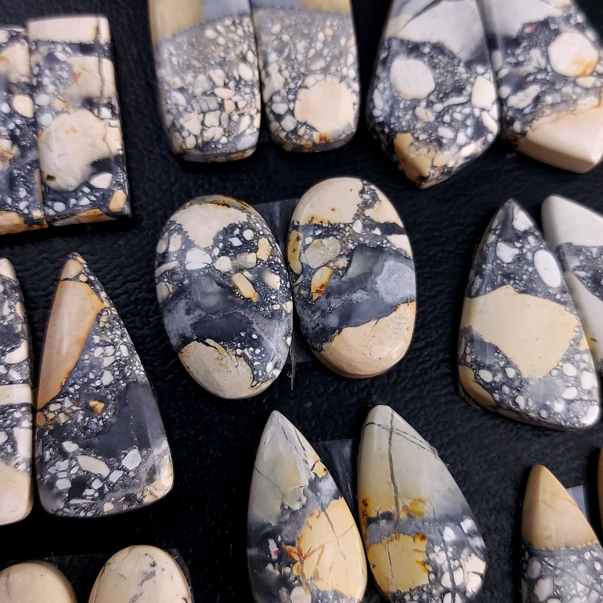 9 Pair 231 Cts Natural Maligano Jasper Cabochon Pair Lot Semi-Precious Gemstones For Jewelry Making 9x17-14x32mm R-13278