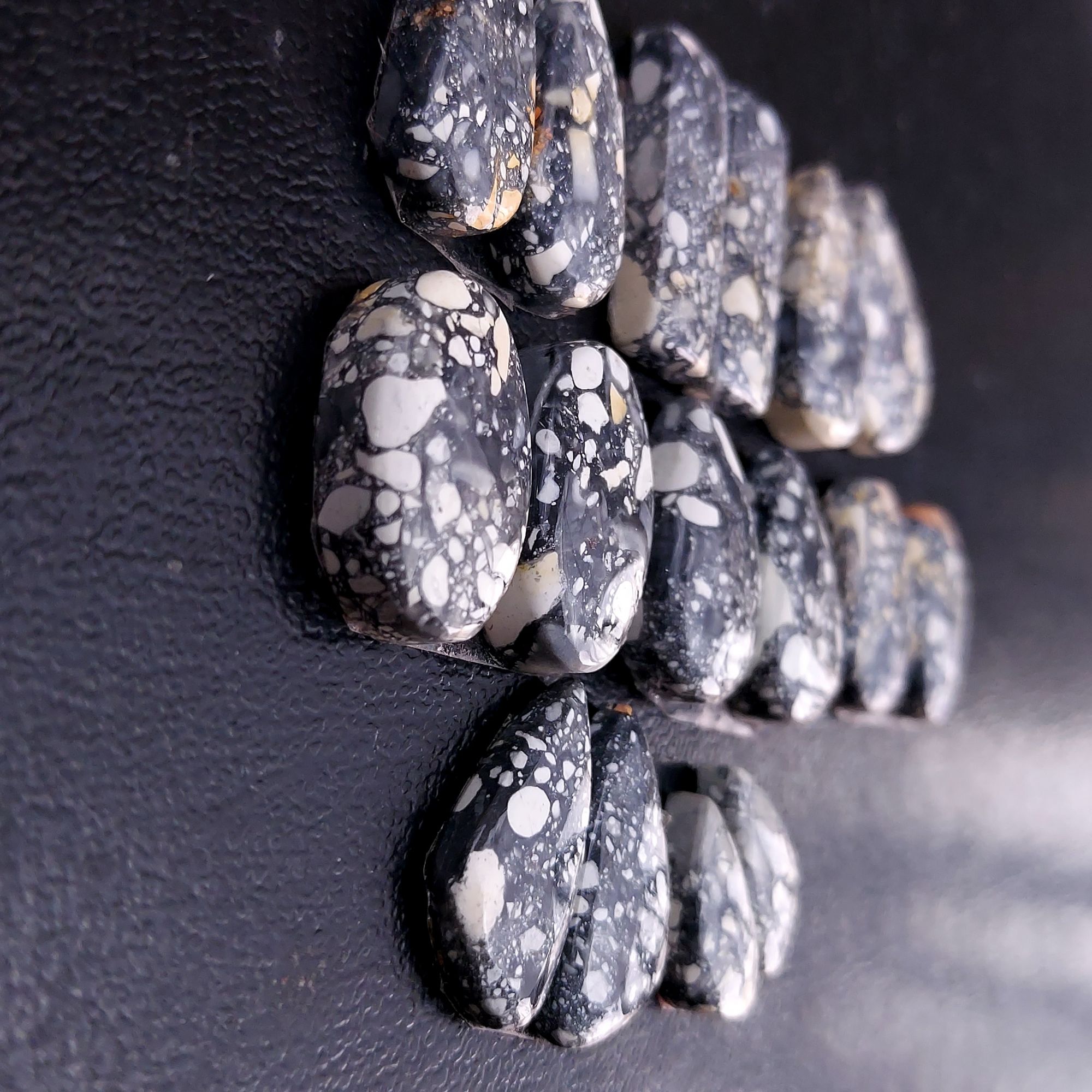 8 Pair 162 Cts Natural Maligano Jasper Cabochon Pair Lot Semi-Precious Gemstones For Jewelry Making 7x15-11x21mm R-13280