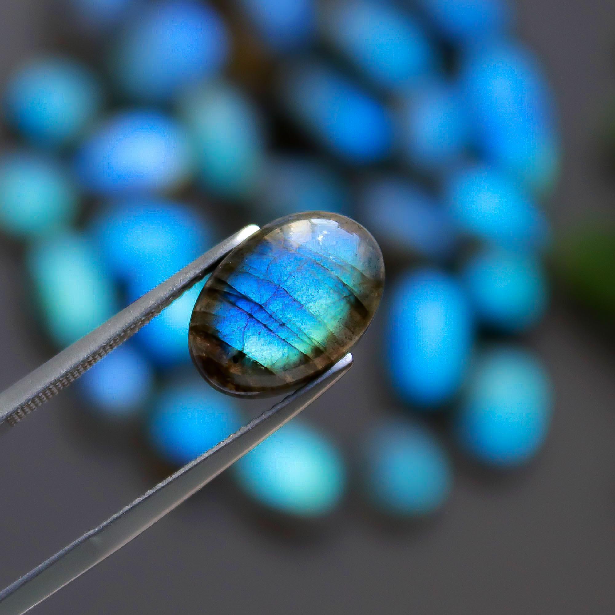 29 Pcs 126 Cts  Natural Labradorite Cabochon Loose Gemstone Jewelry Semi-Precious Healing Crystal Lots 7x7-19x9mm 13298