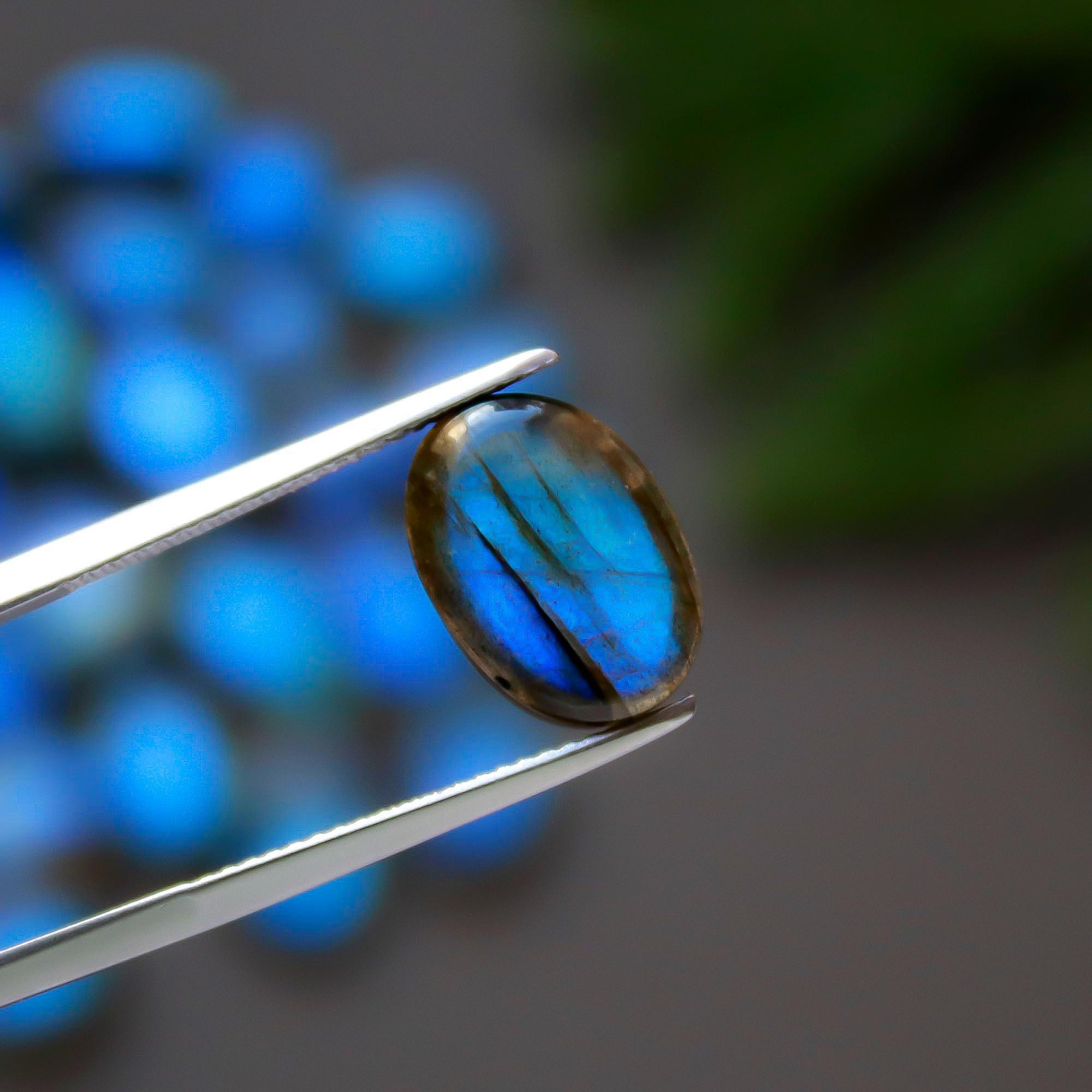 30 Pcs 125 Cts Natural Labradorite Cabochon Loose Gemstone Jewelry Semi-Precious Healing Crystal Lots 7x7-21x7mm 13300