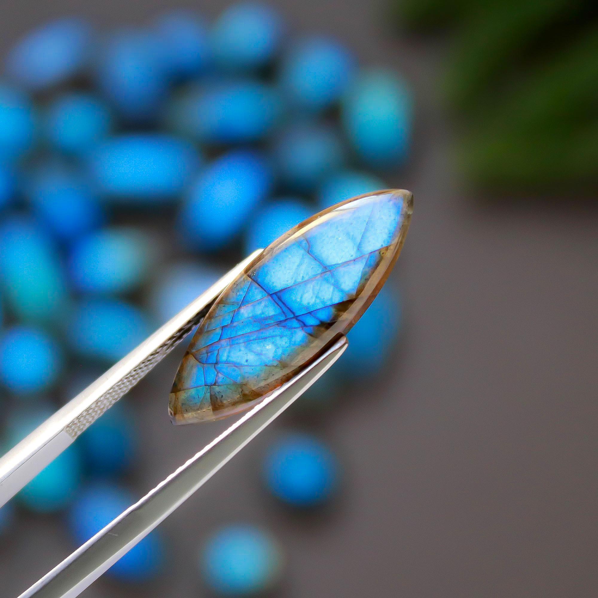 37 Pcs 184 Cts Natural Labradorite Cabochon Loose Gemstone Jewelry Semi-Precious Healing Crystal Lots 7x7-24x8mm R-13301