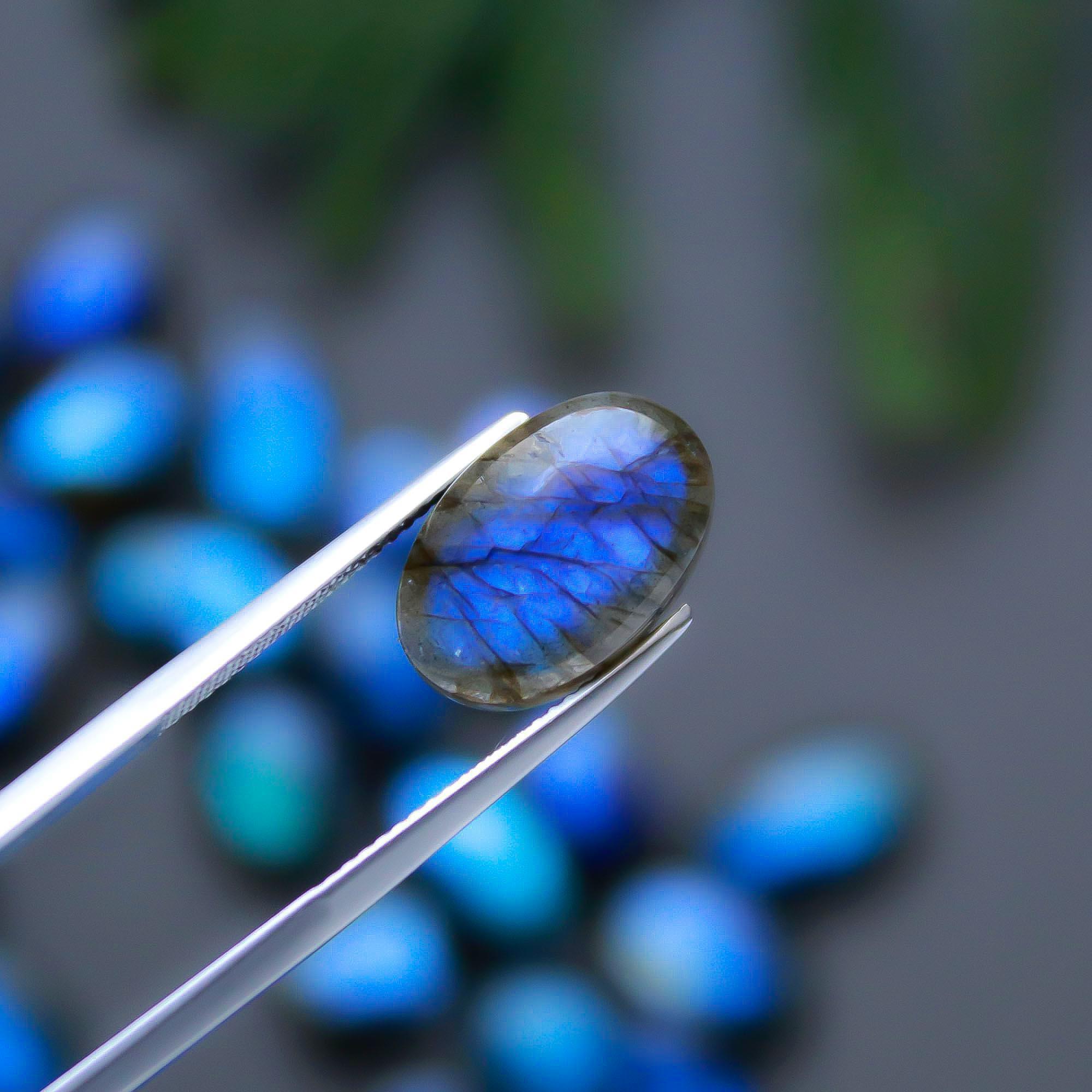 41 Pcs 201 Cts  Natural Labradorite Cabochon Loose Gemstone Jewelry Semi-Precious Healing Crystal Lots 7x7-17x8mm 13307