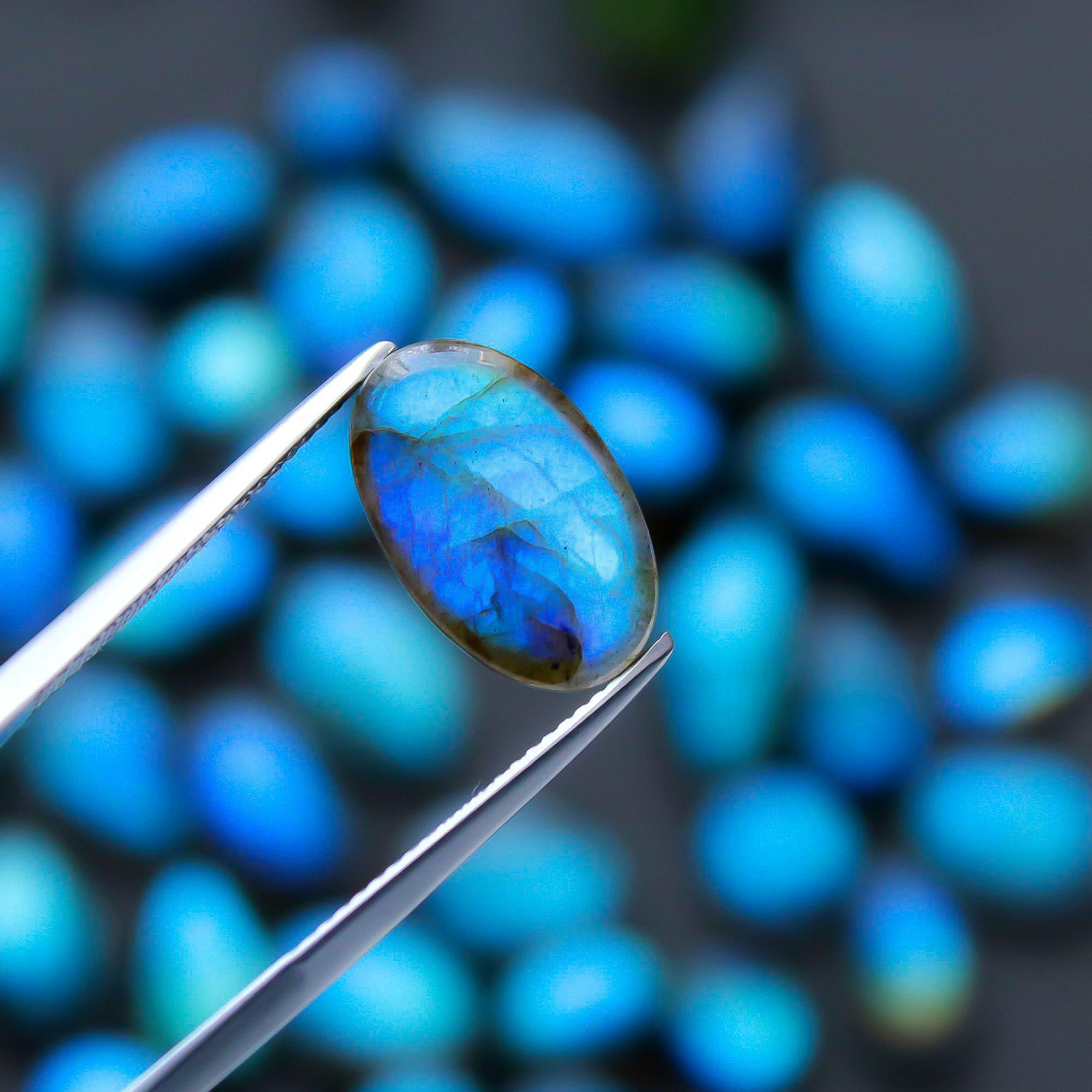 39 Pcs 164 Cts Natural Labradorite Cabochon Loose Gemstone Jewelry Semi-Precious Healing Crystal Lots 7x7-18x8mm 13310