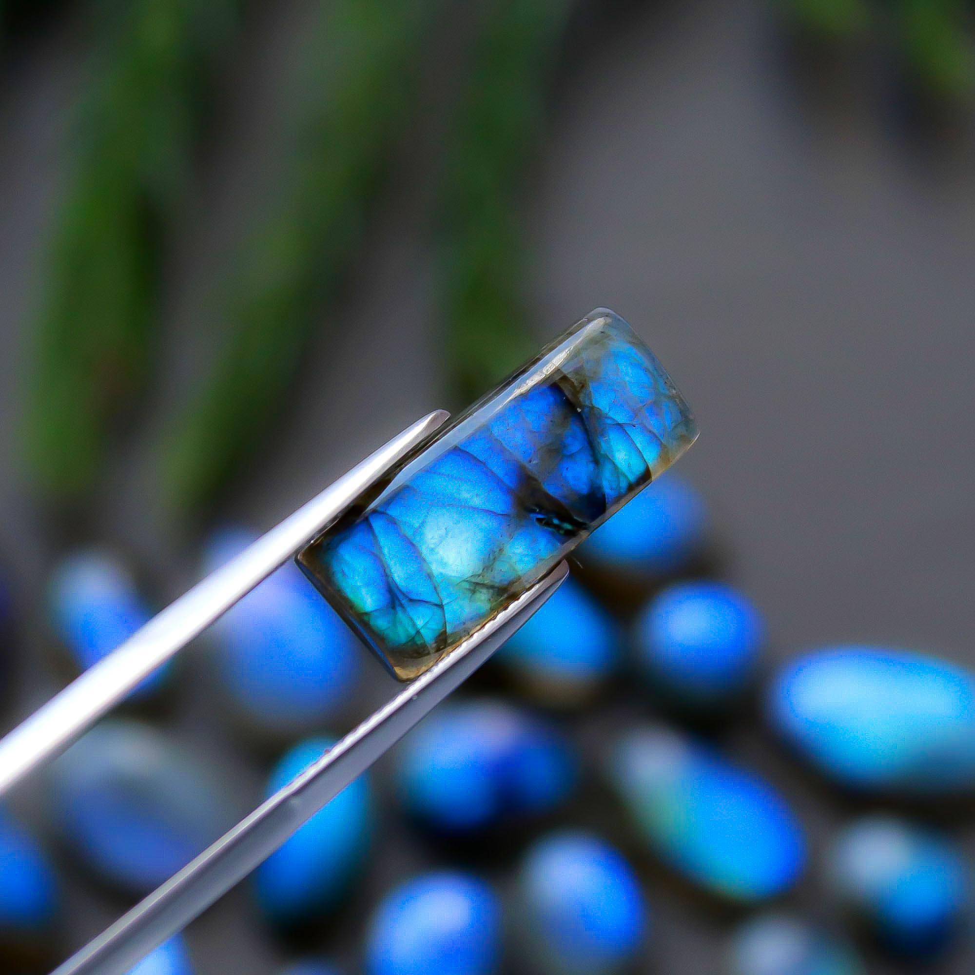 49 Pcs 213 Cts Natural Labradorite Cabochon Loose Gemstone Jewelry Semi-Precious Healing Crystal Lots 7x7-22x8mm R-13313