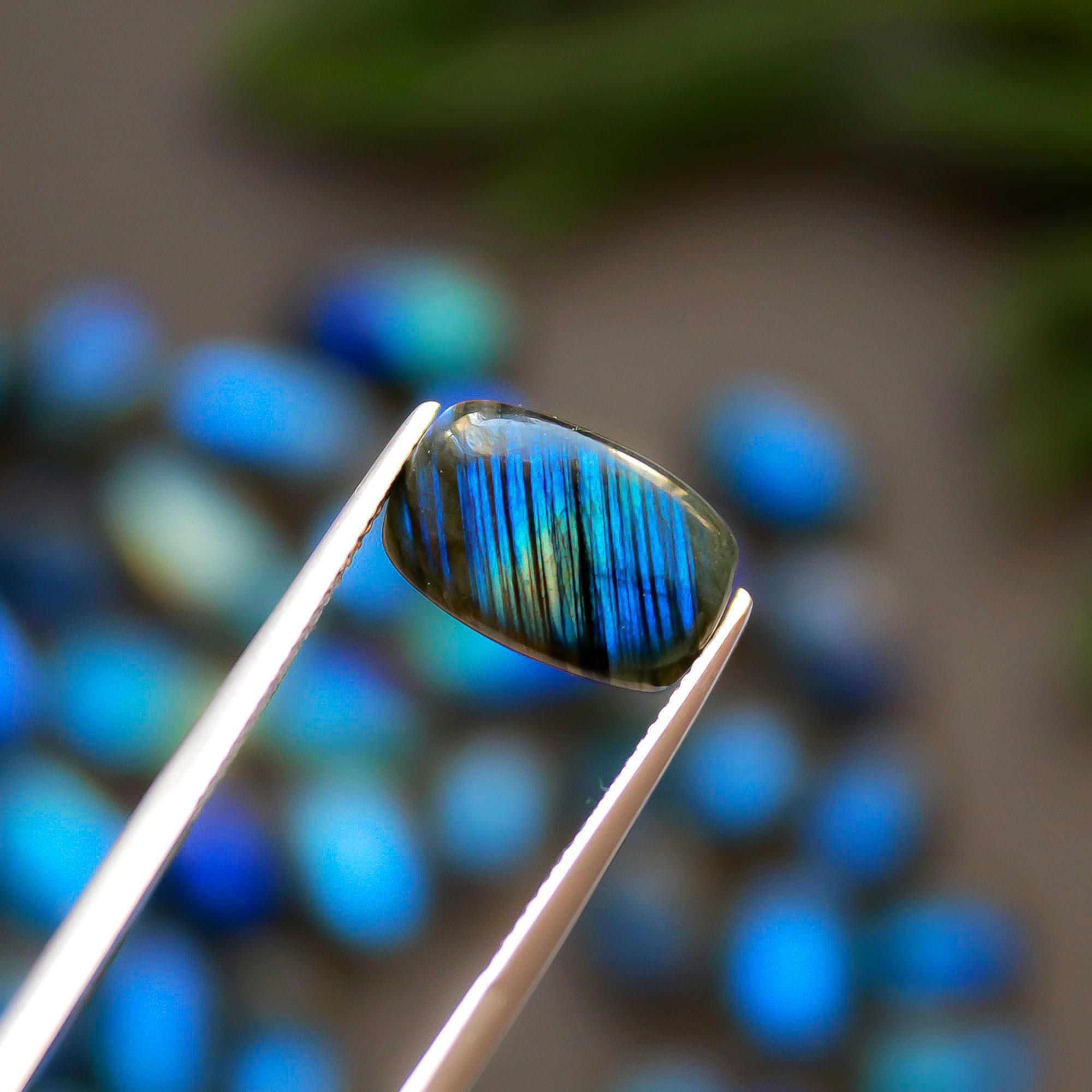 46 Pcs 232 Cts  Natural Labradorite Cabochon Loose Gemstone Jewelry Semi-Precious Healing Crystal Lots 7x7-22x9mm 13324