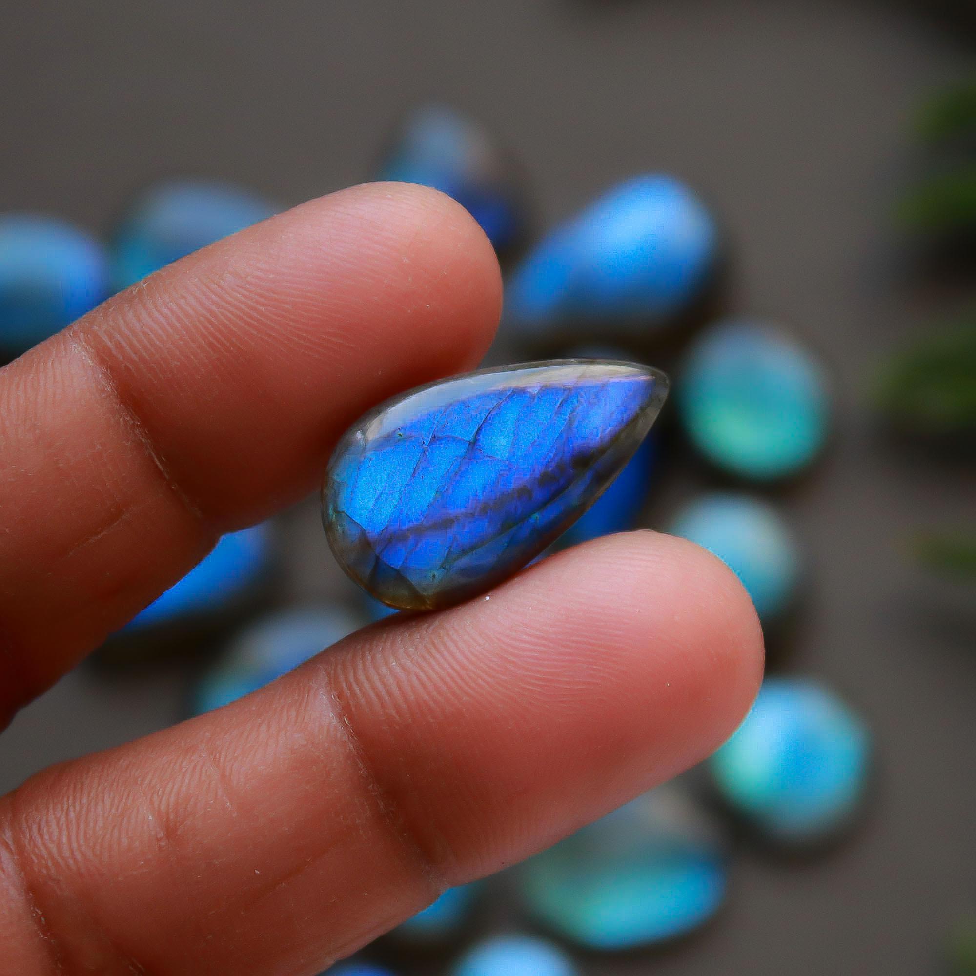 27 Pcs 261 Cts Natural Labradorite Cabochon Loose Gemstone Jewelry Semi-Precious Healing Crystal Lots 12x12-23x12mm R-13325