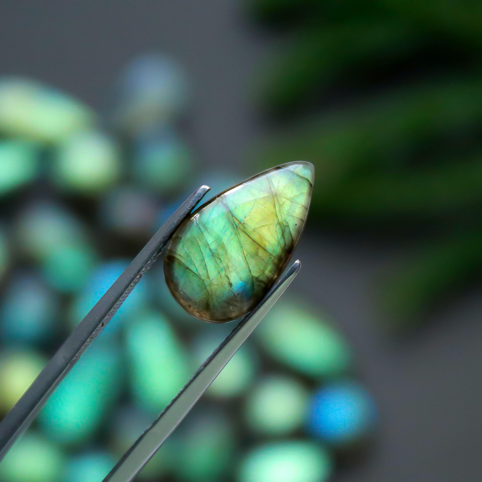 44 Pcs 195 Cts Natural Labradorite Cabochon Loose Gemstone Jewelry Semi-Precious Healing Crystal Lots 8x8-23x9mm 13327