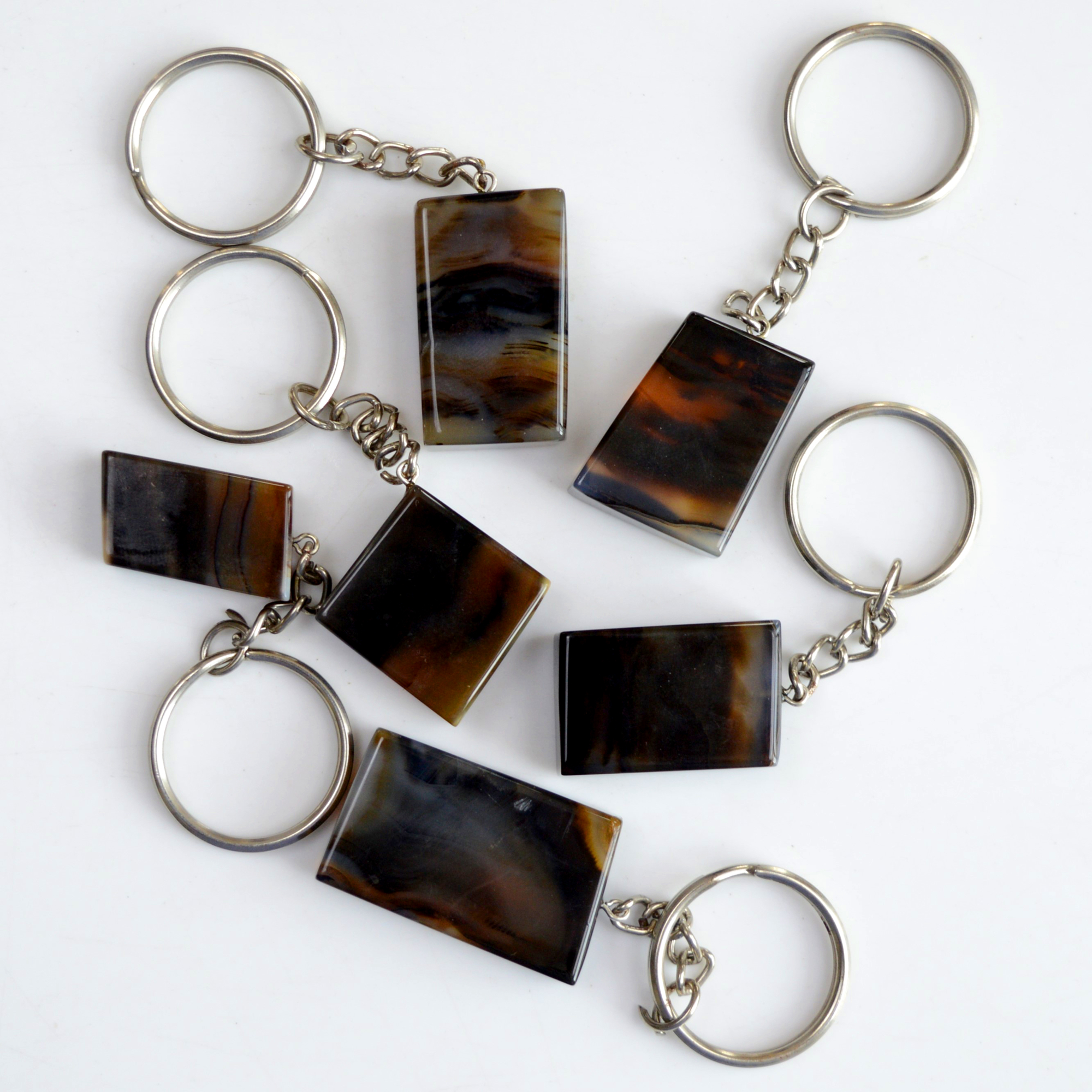 6 Pcs 601 Cts Natural Montana Agate Palm Key Chain Cabochon Gemstone 38x22-25x15 mmR-13372