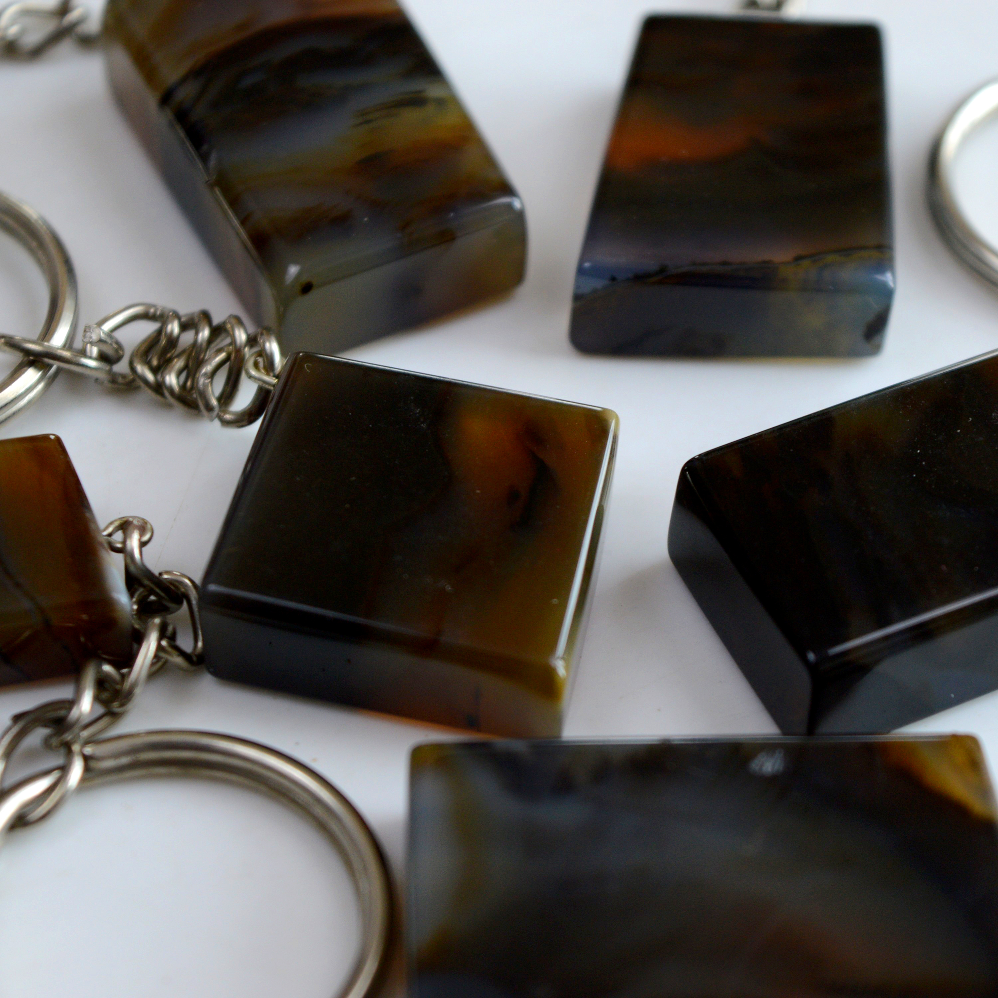 6 Pcs 601 Cts Natural Montana Agate Palm Key Chain Cabochon Gemstone 38x22-25x15 mmR-13372