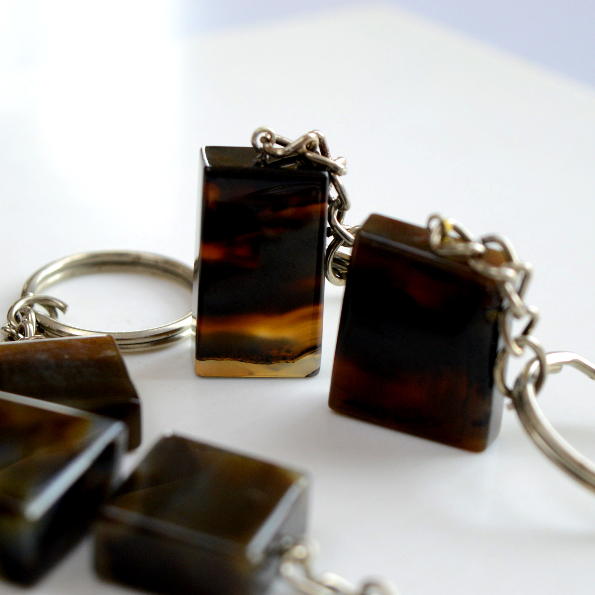 6 Pcs 487 Cts Natural Montana Agate Palm Key Chain Cabochon Gemstone 30x17-18x17mm R-13373