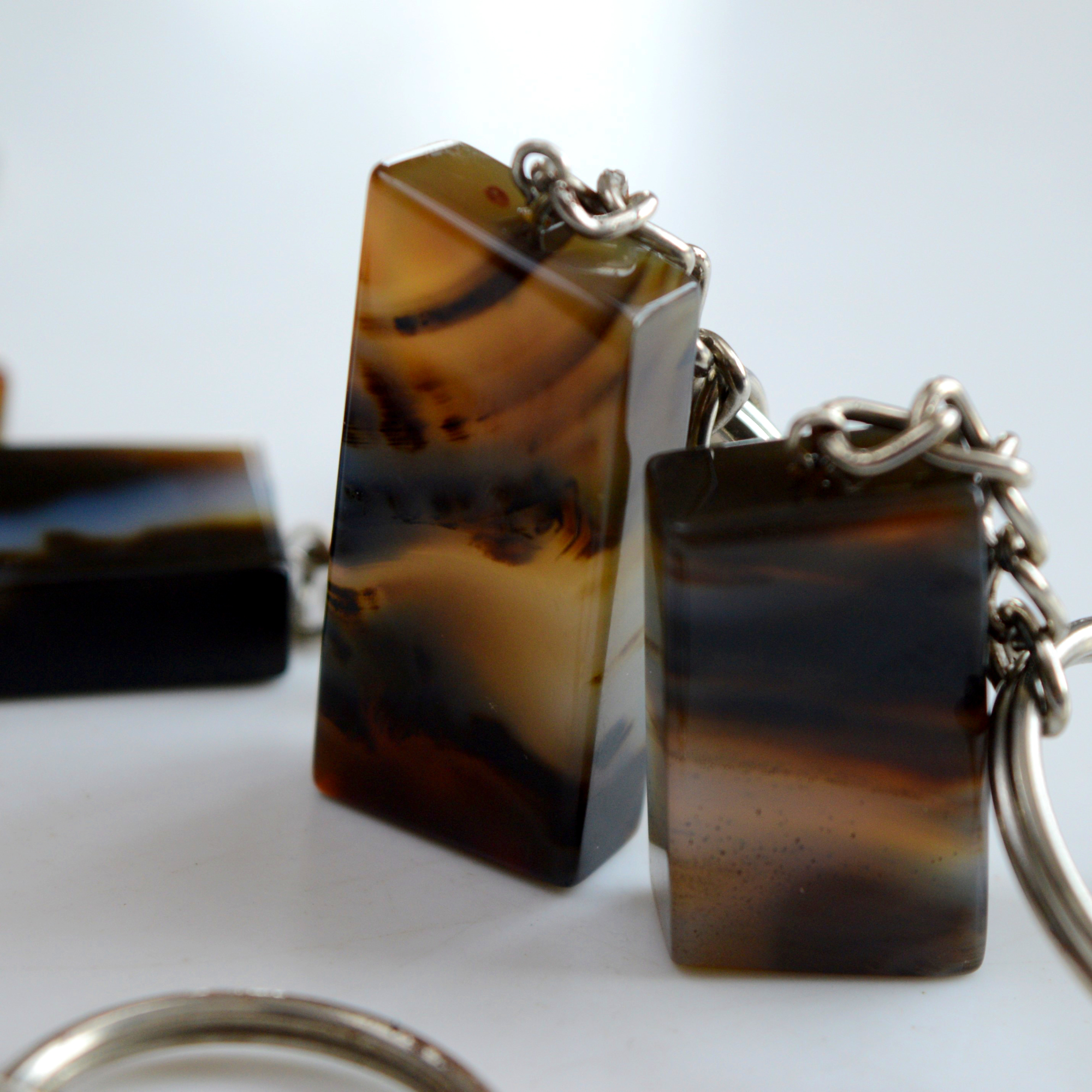 6 Pcs 555 Cts Natural Montana Agate Palm Key Chain Cabochon Gemstone 44x26-25x17mm R-13374