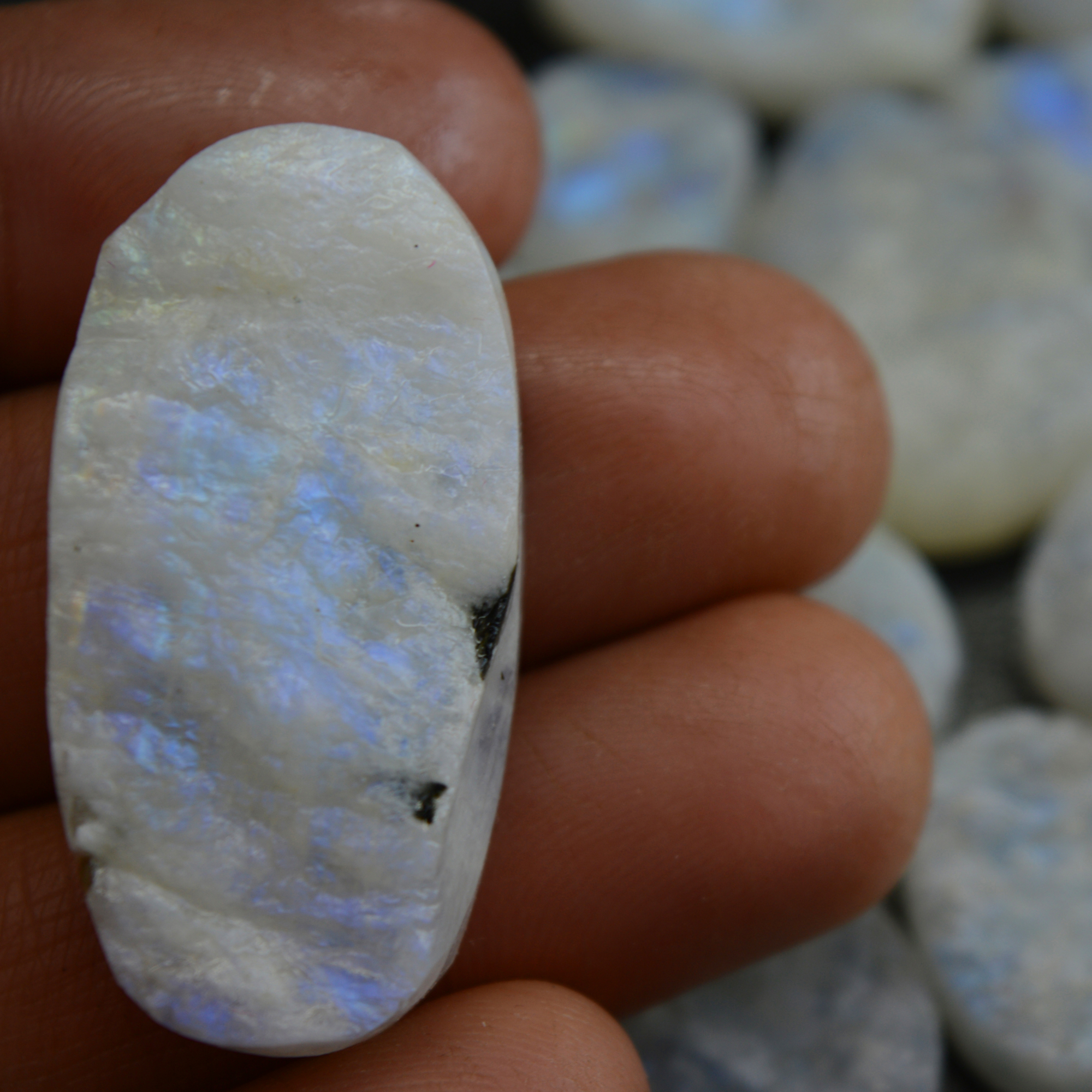 19 Pcs 398 Cts Natural Rainbow Moonstone Druzy Rough Loose Gemstone Lot Size 38x18-17x12mm R-13401