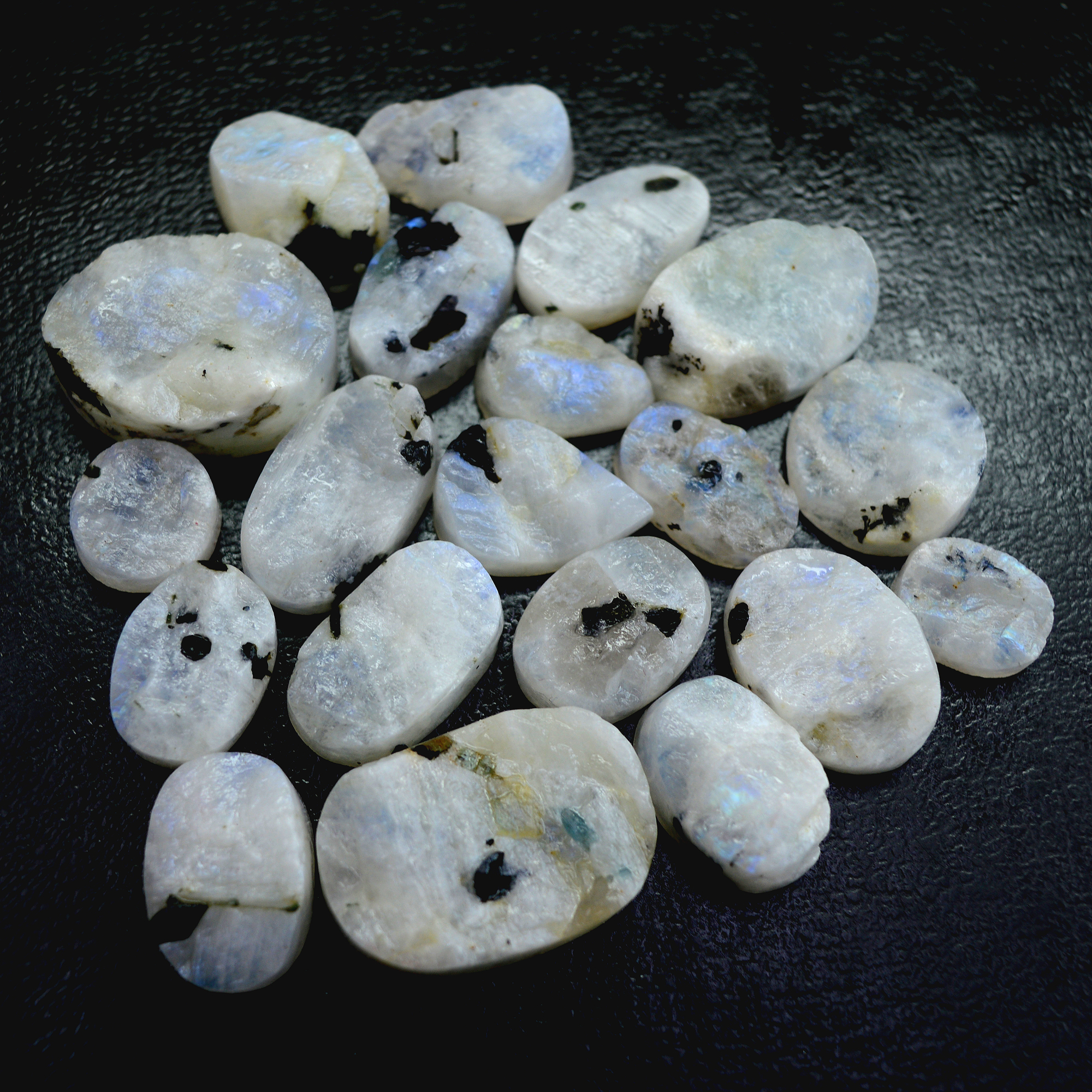 21 Pcs 286 Cts Natural Rainbow Moonstone Druzy Rough Loose Gemstone Lot Size 23x17-12x9mm R-13411