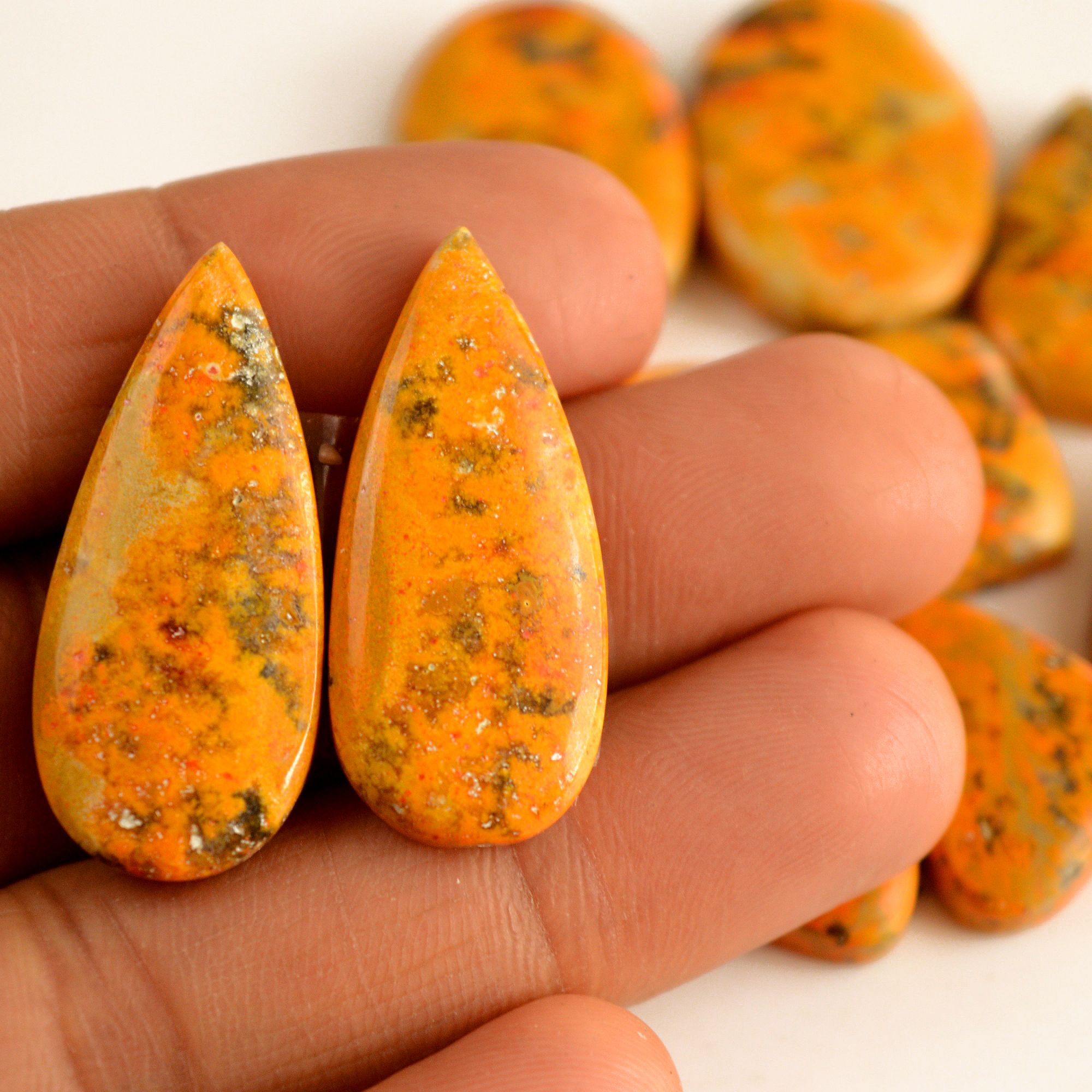 6 Pair 179 Cts Natural Bumble Bee Jasper Pairs Lot Natural Gemstone Lot For Jewelry Making Gift For Mom 28x18-17x13mm 13426