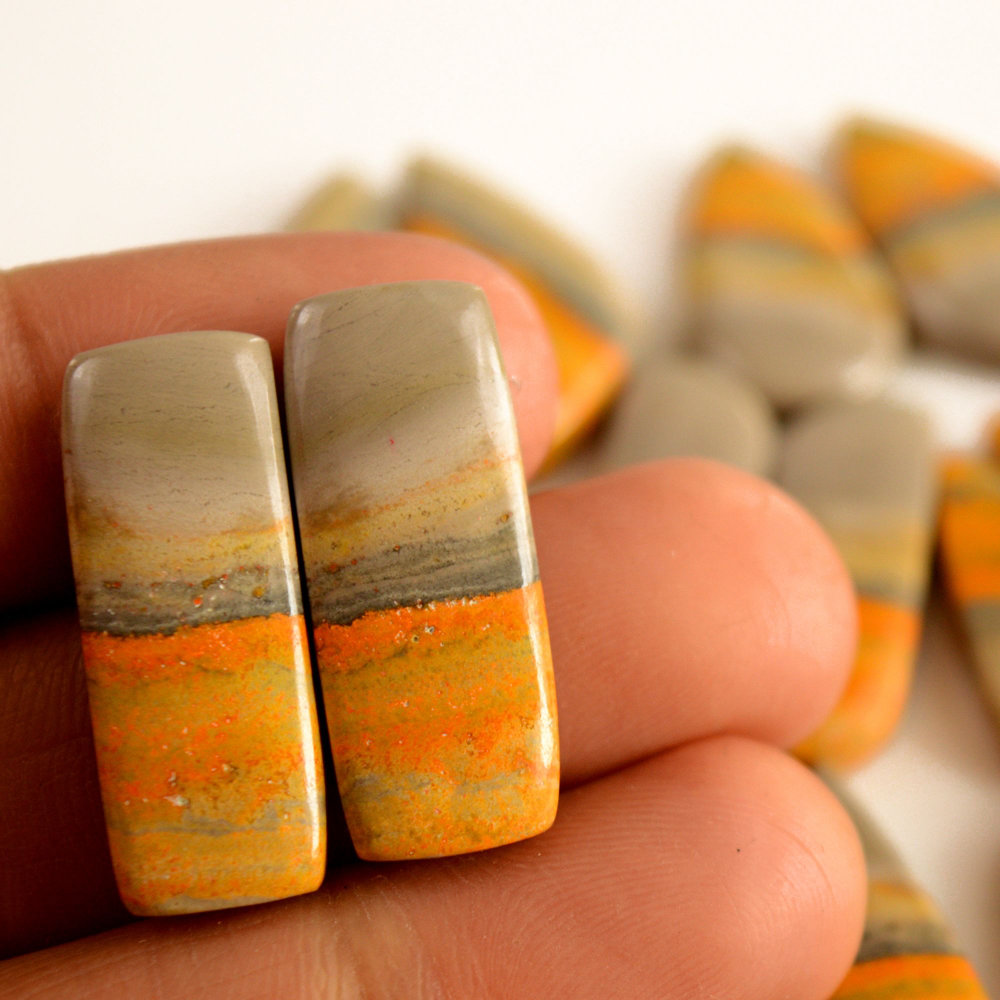 8 Pair 208 Cts Natural Bumble Bee Jasper Pairs Lot Natural Gemstone Lot For Jewelry Making Gift For Mom 31x11-22x11mm 13430