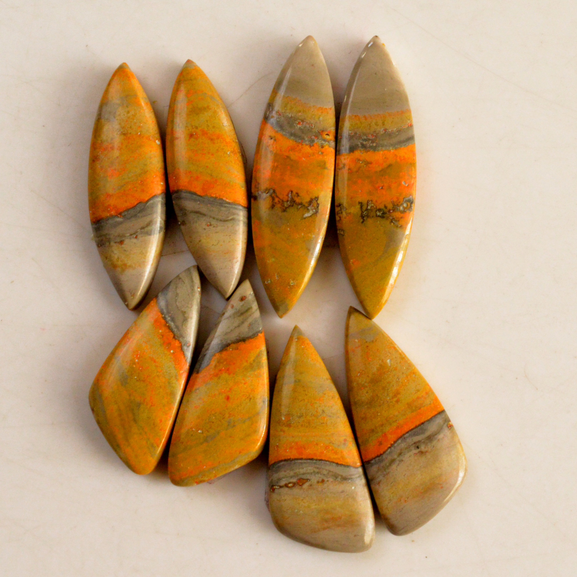 4 Pair 86 Cts Natural Bumble Bee Jasper Pairs Lot Natural Gemstone Lot For Jewelry Making Gift For Mom 34x9-22x6mm 13432