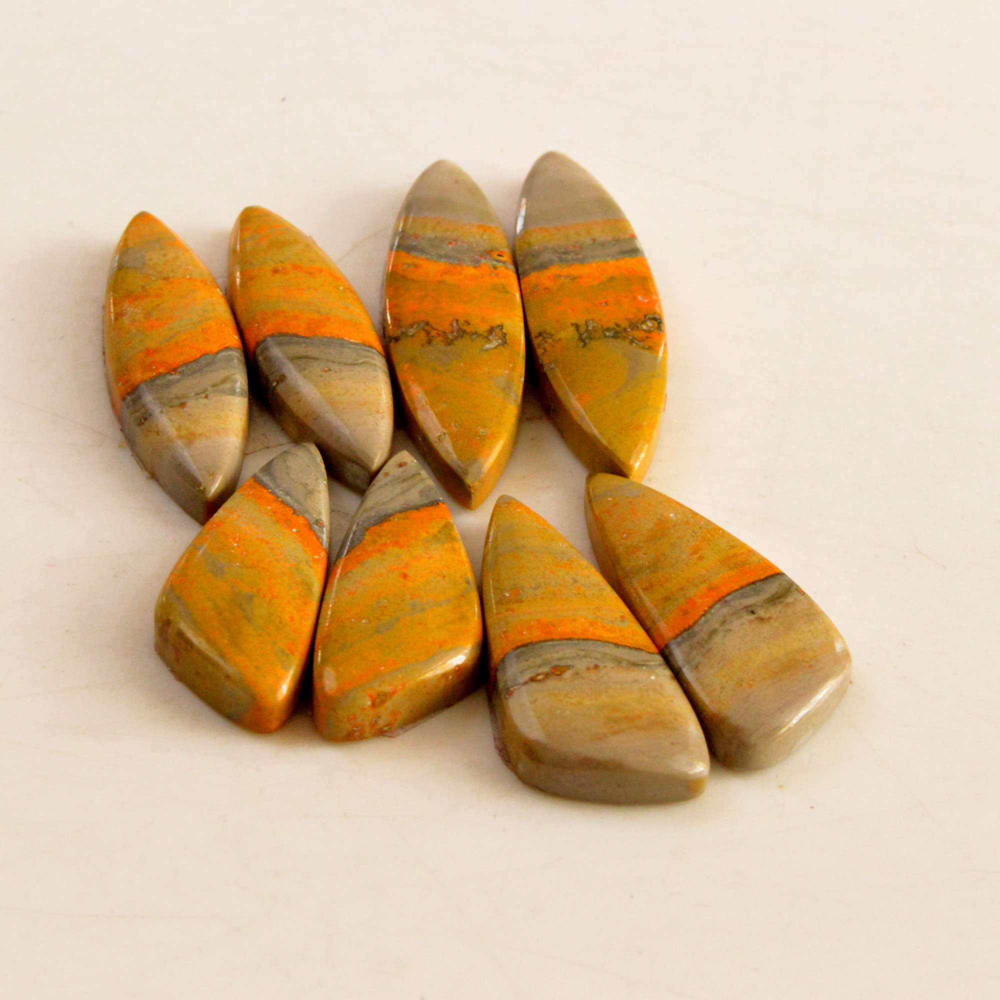 4 Pair 86 Cts Natural Bumble Bee Jasper Pairs Lot Natural Gemstone Lot For Jewelry Making Gift For Mom 34x9-22x6mm 13432