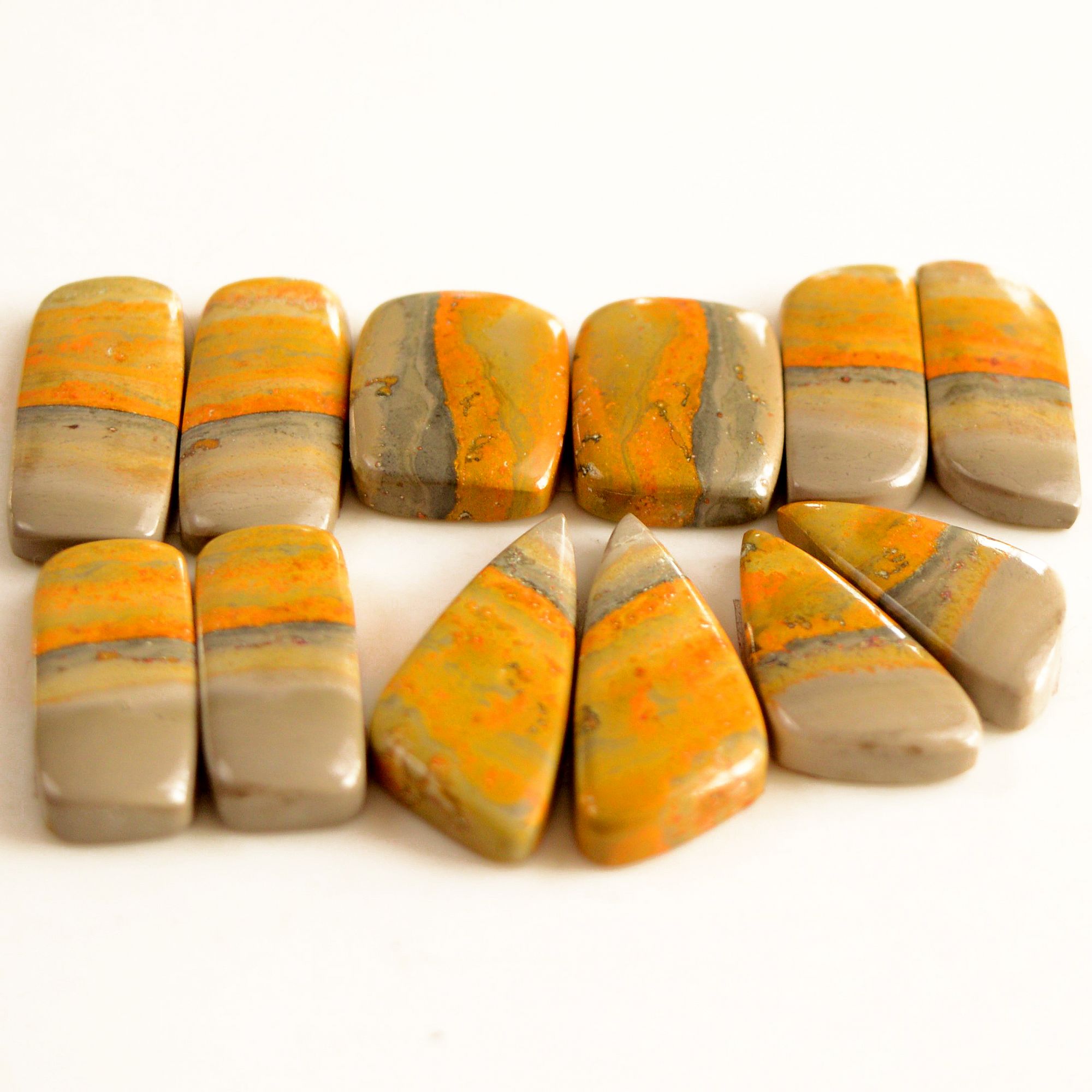 6 Pair 192 Cts Natural Bumble Bee Jasper Pairs Lot Natural Gemstone Lot For Jewelry Making Gift For Mom 30x12-22x16mm 13443