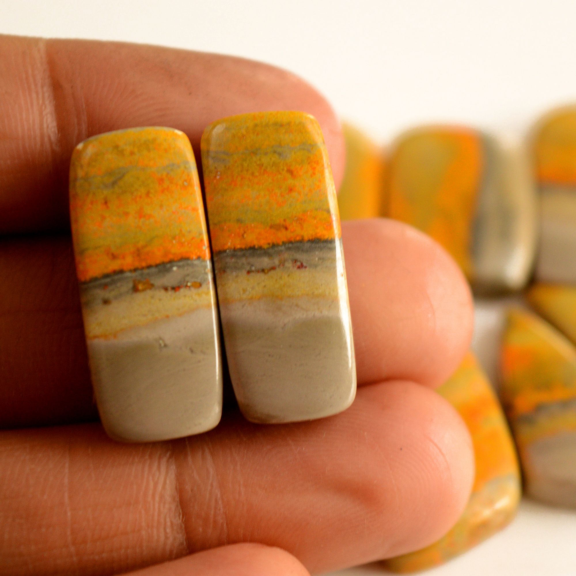 6 Pair 192 Cts Natural Bumble Bee Jasper Pairs Lot Natural Gemstone Lot For Jewelry Making Gift For Mom 30x12-22x16mm 13443