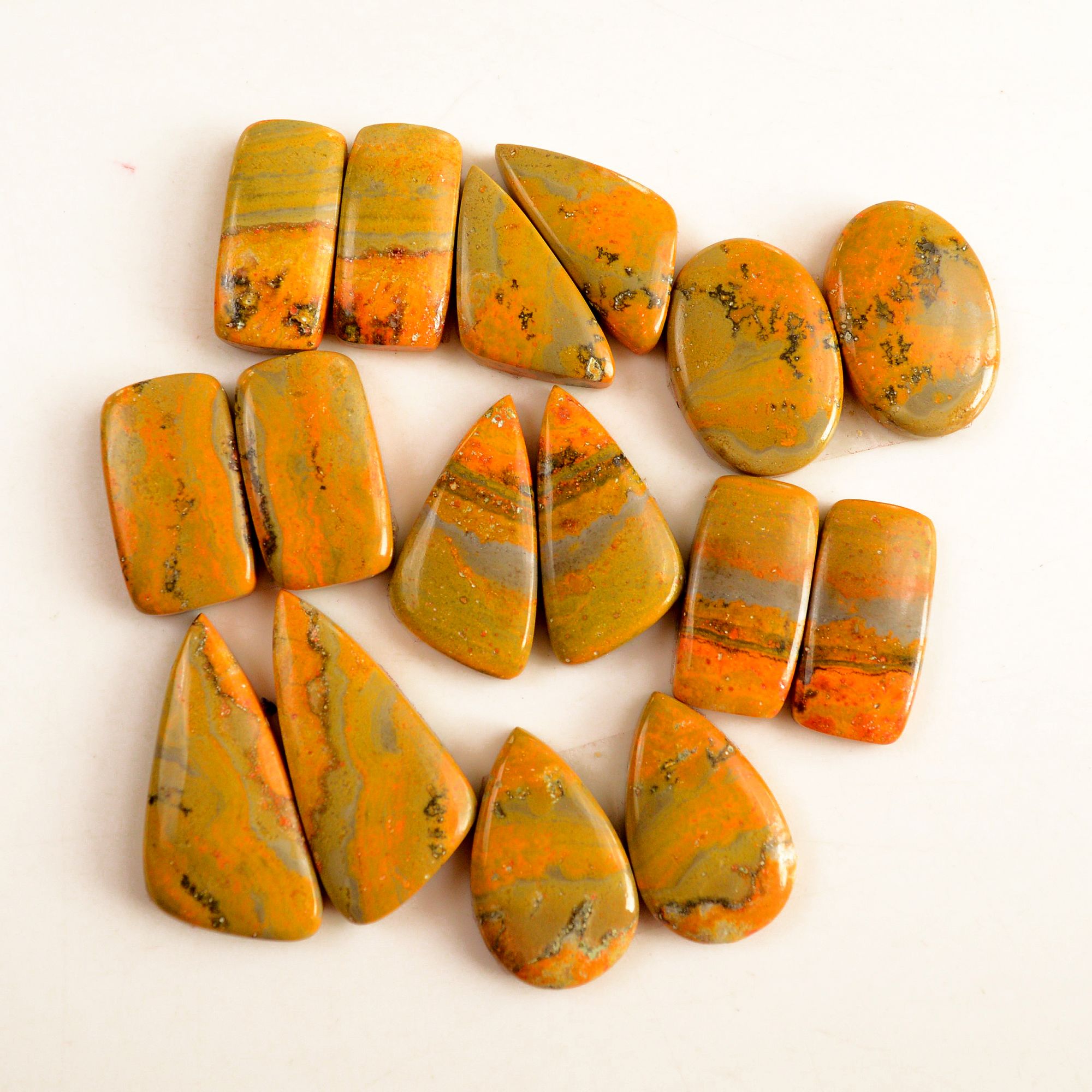 8 Pair 223 Cts Natural Bumble Bee Jasper Pairs Lot Natural Gemstone Lot For Jewelry Making Gift For Mom 30x15-22x11mm 13447