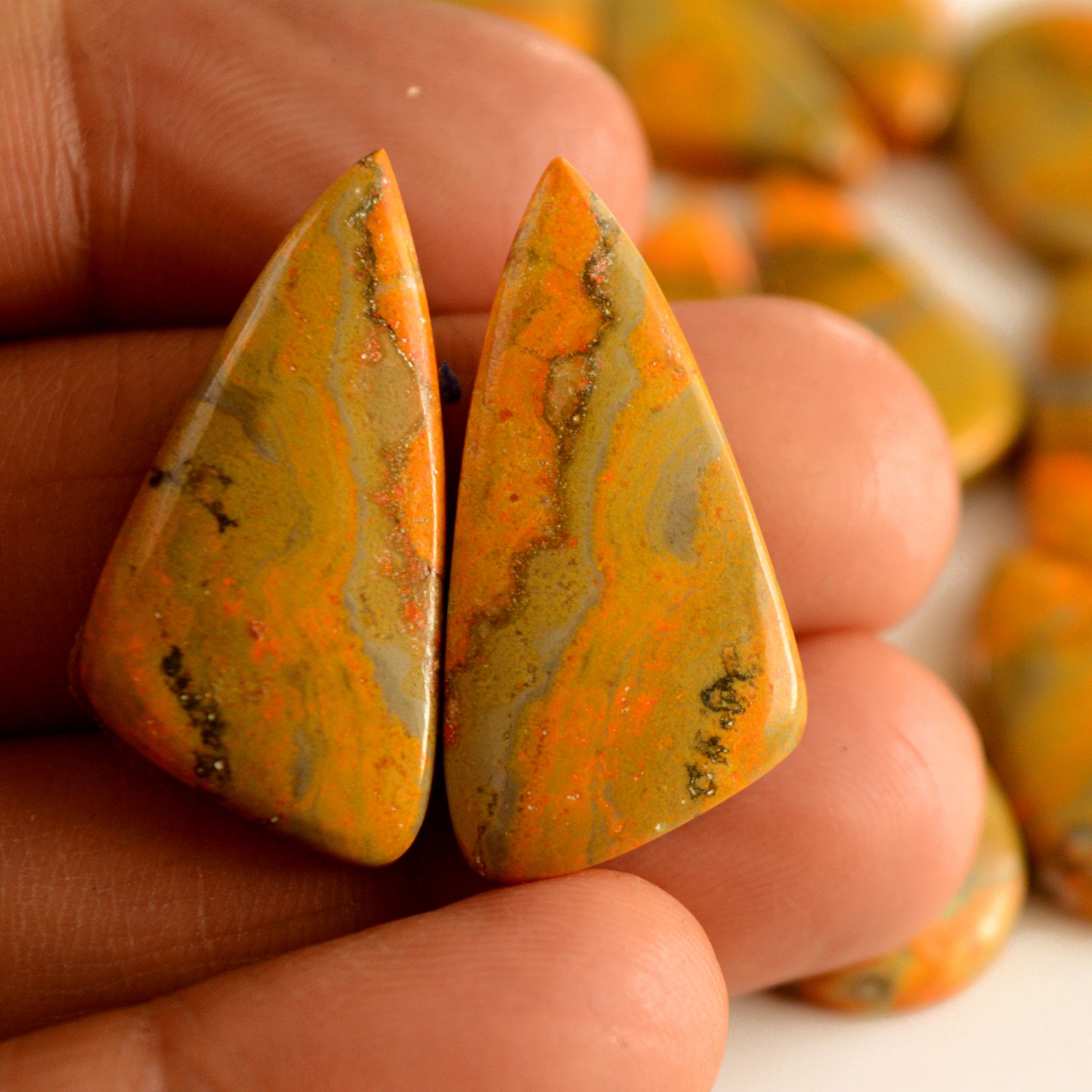 8 Pair 223 Cts Natural Bumble Bee Jasper Pairs Lot Natural Gemstone Lot For Jewelry Making Gift For Mom 30x15-22x11mm 13447