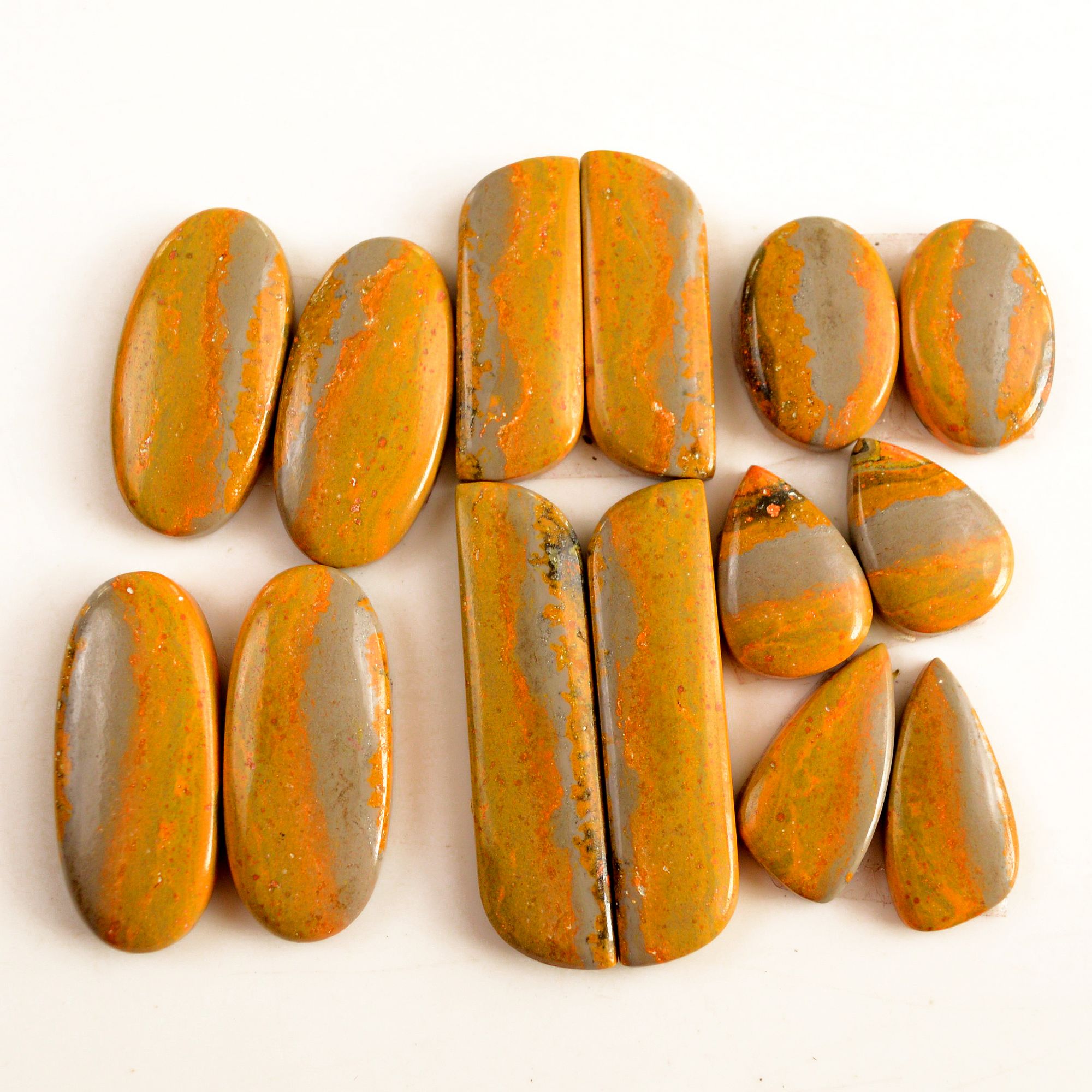 7 Pair 190 Cts Natural Bumble Bee Jasper Pairs Lot Natural Gemstone Lot For Jewelry Making Gift For Mom 38x9-17x12mm 13450