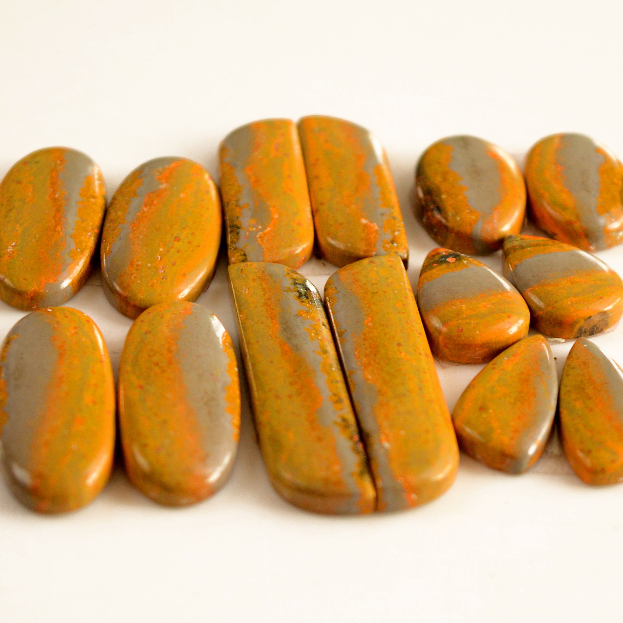 7 Pair 190 Cts Natural Bumble Bee Jasper Pairs Lot Natural Gemstone Lot For Jewelry Making Gift For Mom 38x9-17x12mm 13450