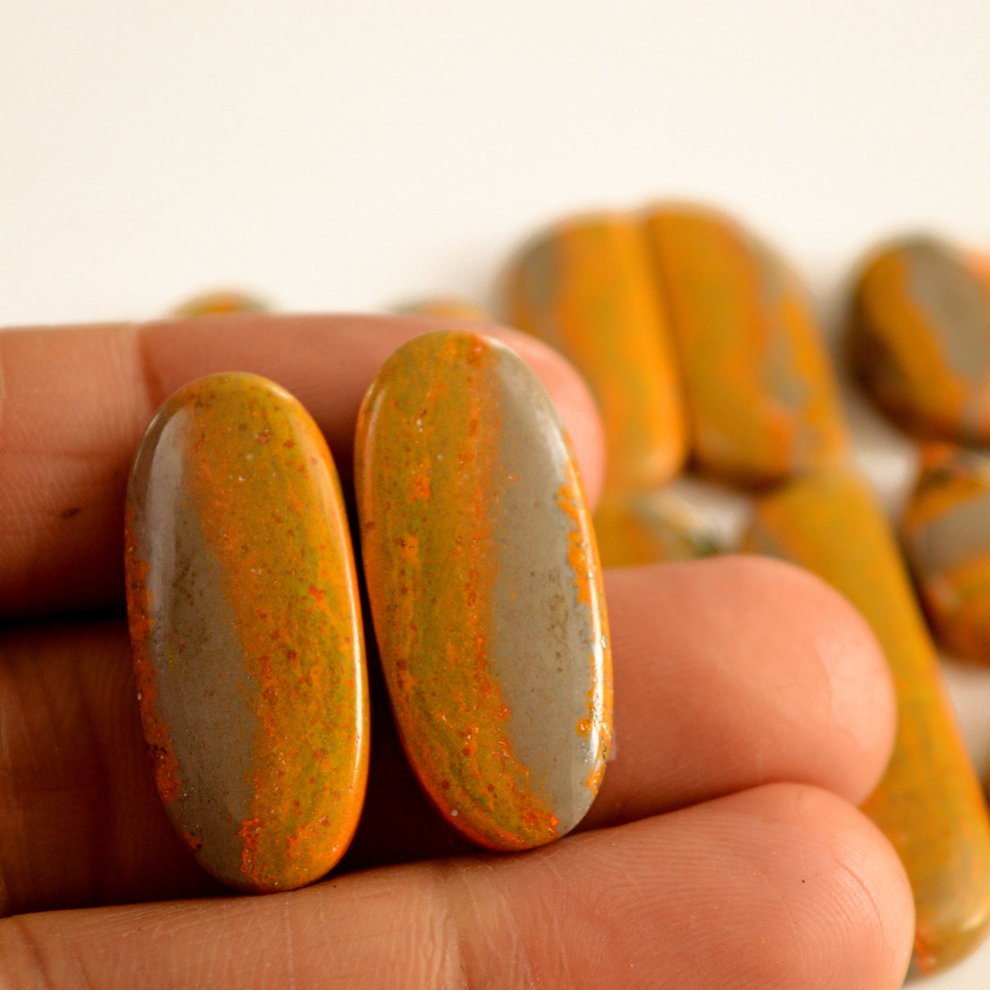 7 Pair 190 Cts Natural Bumble Bee Jasper Pairs Lot Natural Gemstone Lot For Jewelry Making Gift For Mom 38x9-17x12mm 13450