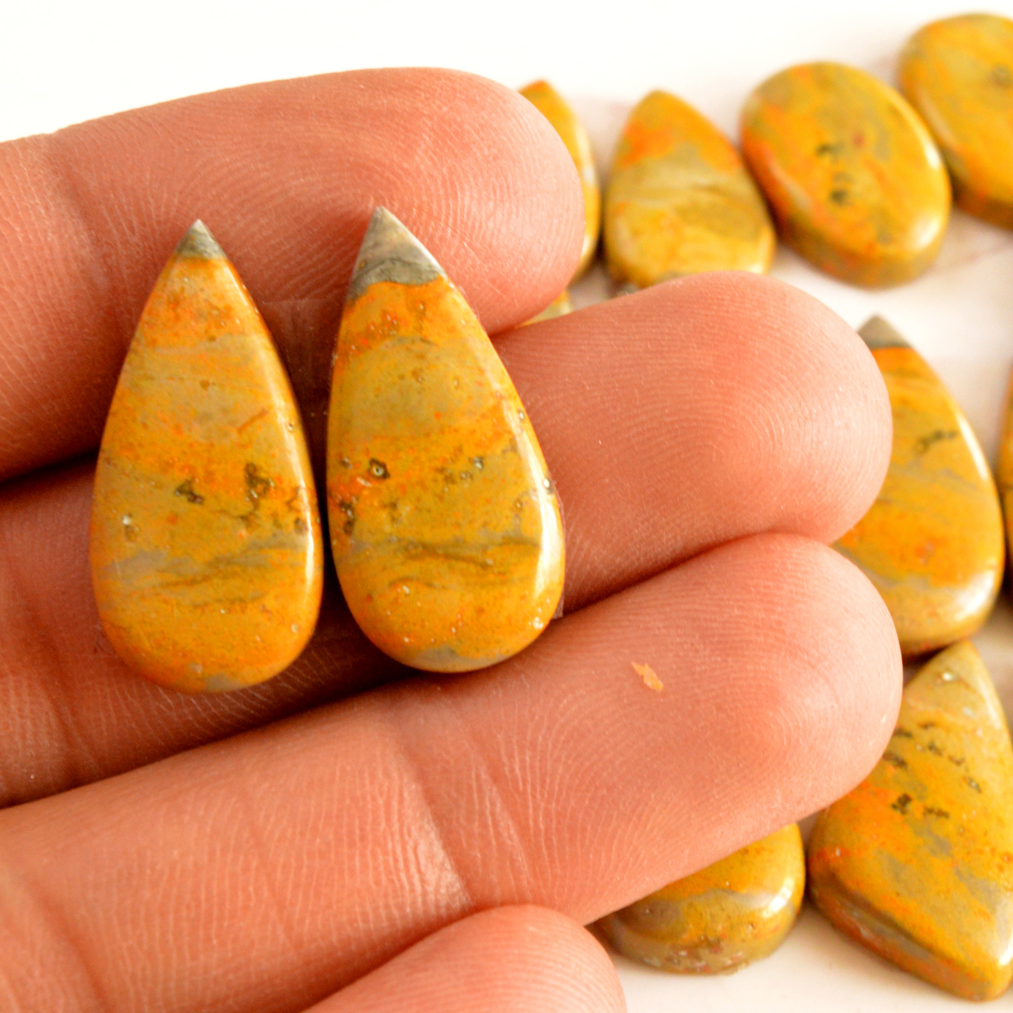 10 Pair 210 Cts Natural Bumble Bee Jasper Pairs Lot Natural Gemstone Lot For Jewelry Making Gift For Mom 29x11-16x10mm 13451