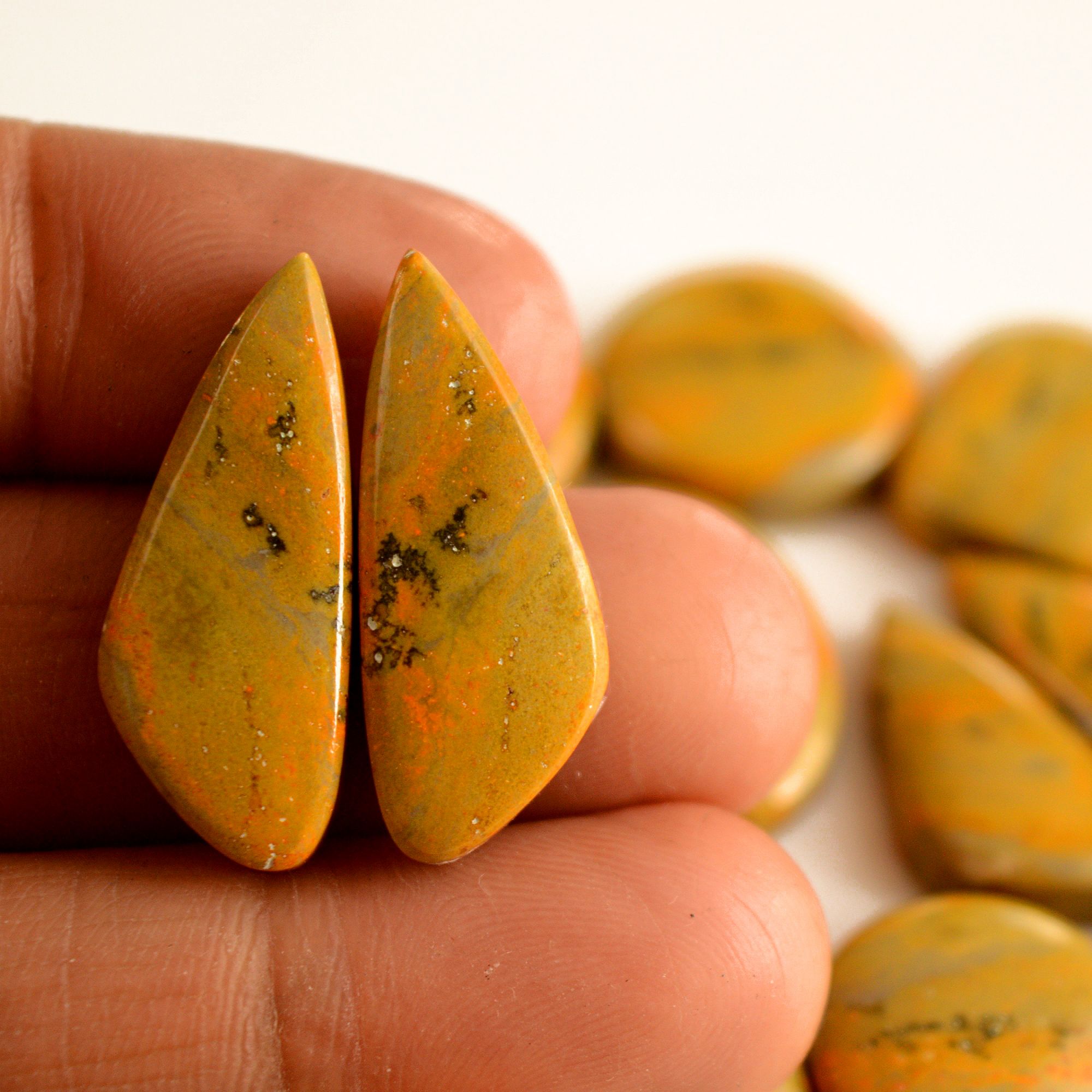 8 Pair 213 Cts Natural Bumble Bee Jasper Pairs Lot Natural Gemstone Lot For Jewelry Making Gift For Mom 28x10-21x11mm 13454