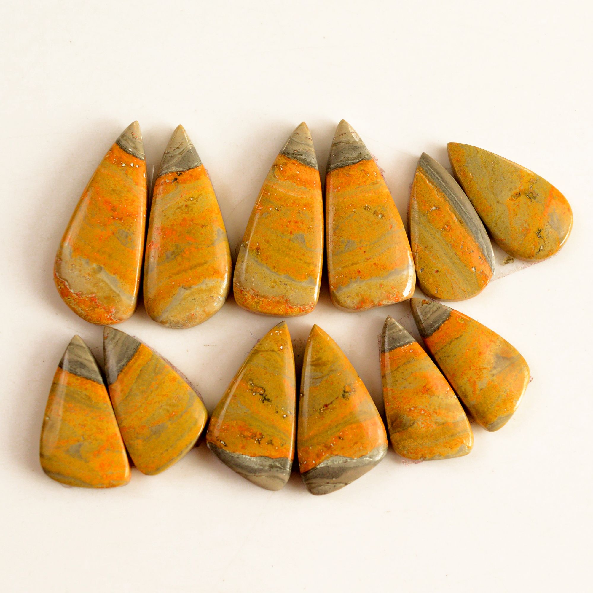 6 Pair 119 Cts Natural Bumble Bee Jasper Pairs Lot Natural Gemstone Lot For Jewelry Making Gift For Mom 30x12-22x11mm 13456