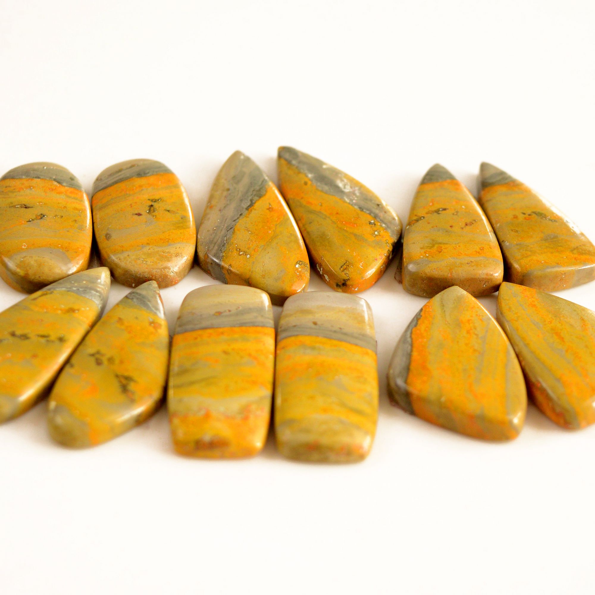 6 Pair 211 Cts Natural Bumble Bee Jasper Pairs Lot Natural Gemstone Lot For Jewelry Making Gift For Mom 34x15-27x14mm 13457