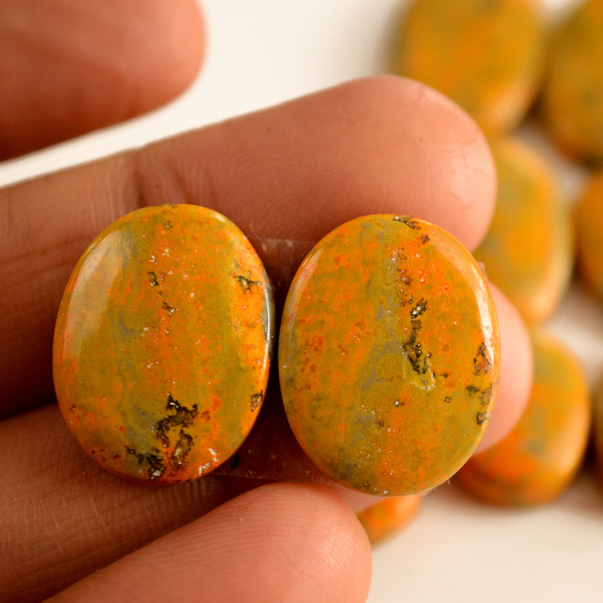 7 Pair 203 Cts Natural Bumble Bee Jasper Pairs Lot Natural Gemstone Lot For Jewelry Making Gift For Mom 25x14-16x12mm 13460