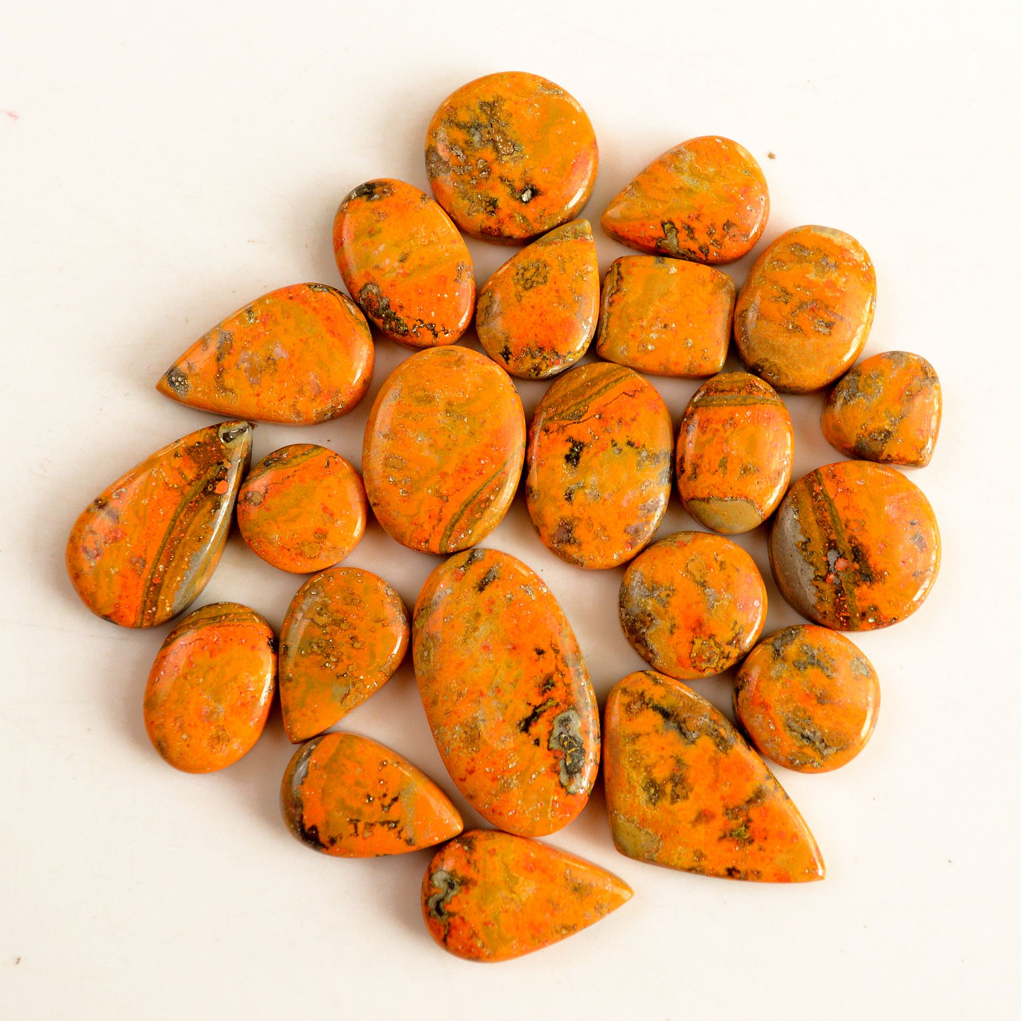 22 Pcs 260 Cts Natural Bumble Bee Jasper Gemstone Lot Natural Gemstone Lot For Jewelry Making Gift For Mom 29x16-12x12mm 13462