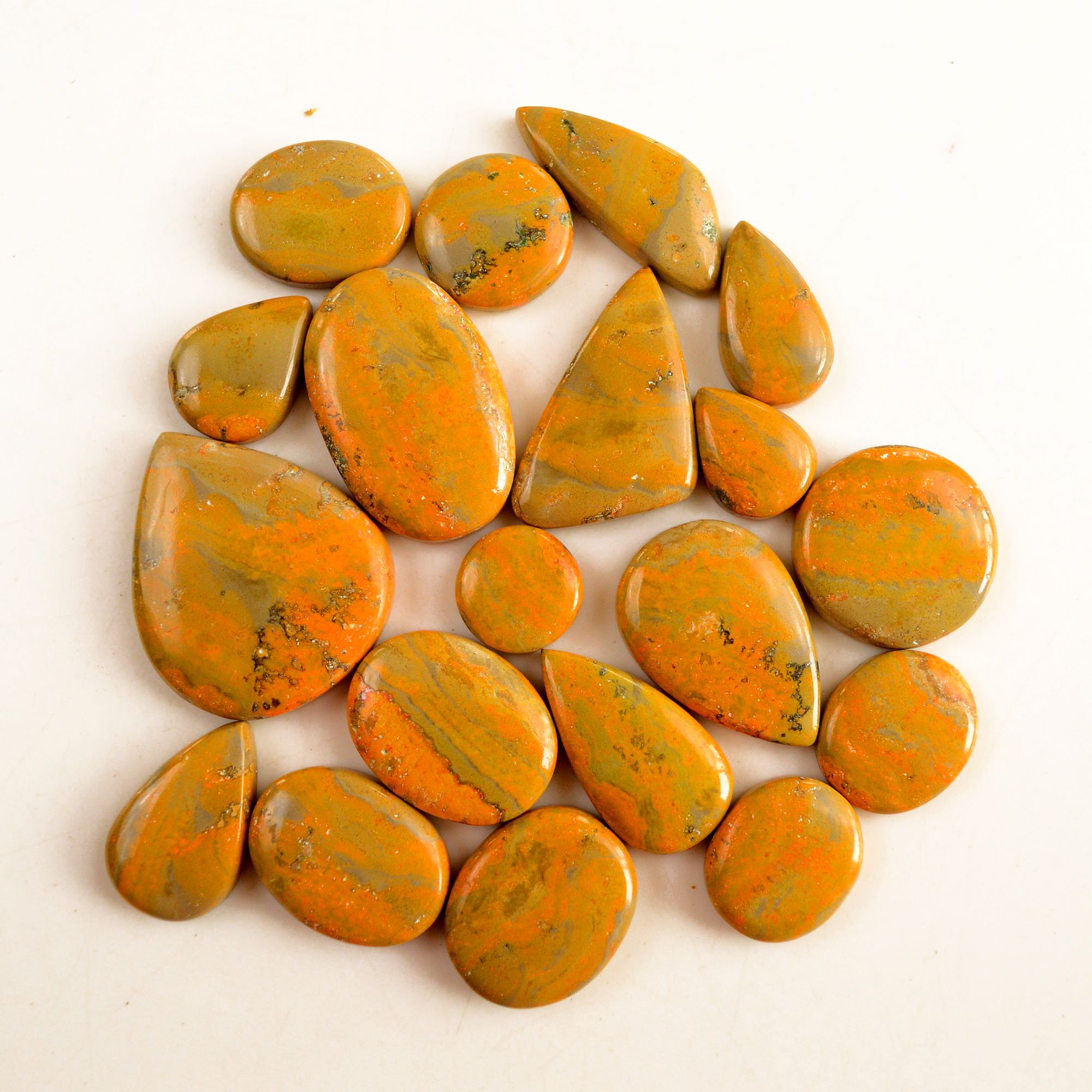 19 Pcs 314 Cts Natural Bumble Bee Jasper Gemstone Lot Natural Gemstone Lot For Jewelry Making Gift For Mom 32x27-12x12mm 13468