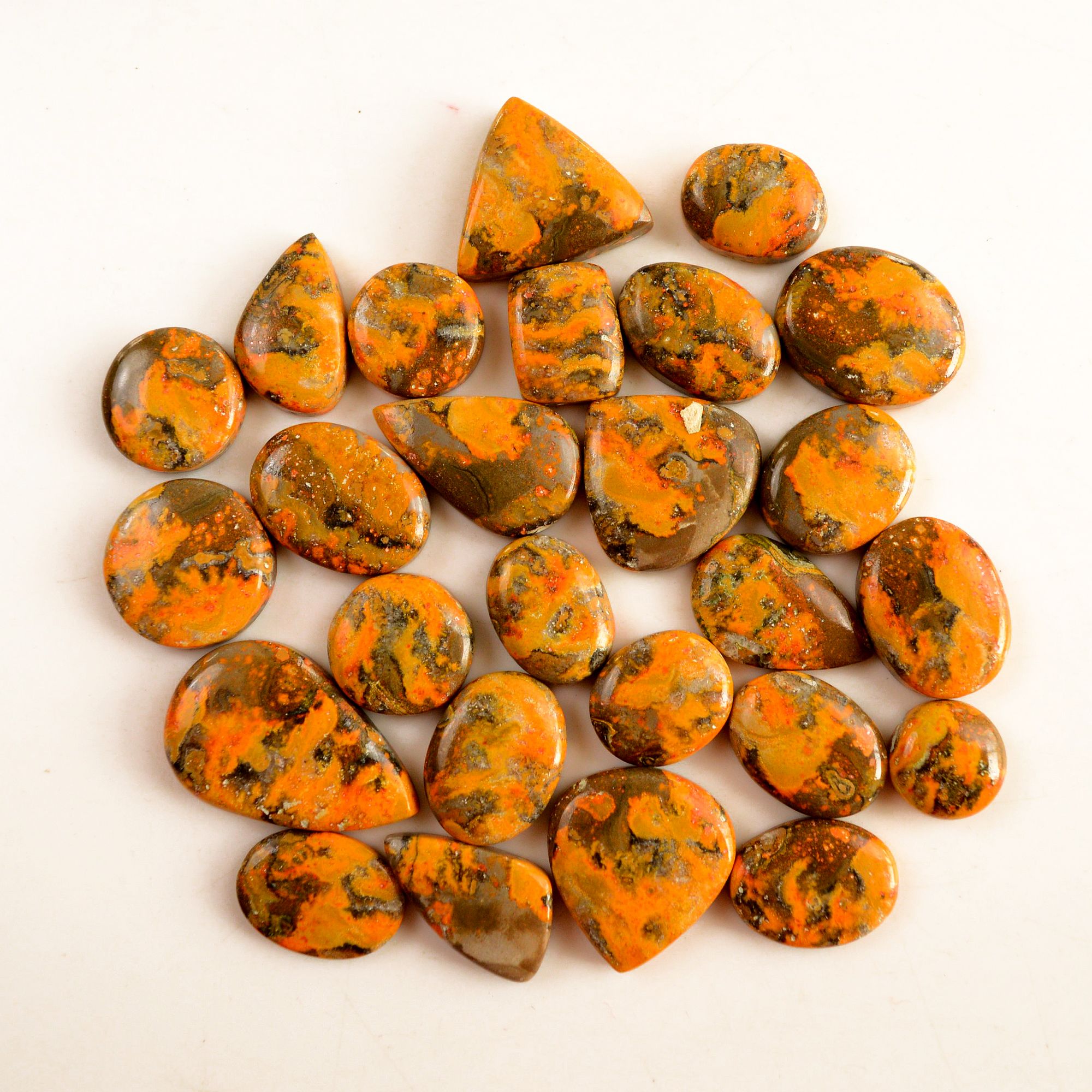 26 Pcs 280 Cts Natural Bumble Bee Jasper Gemstone Lot Natural Gemstone Lot For Jewelry Making Gift For Mom 27x17-11x11mm 13469