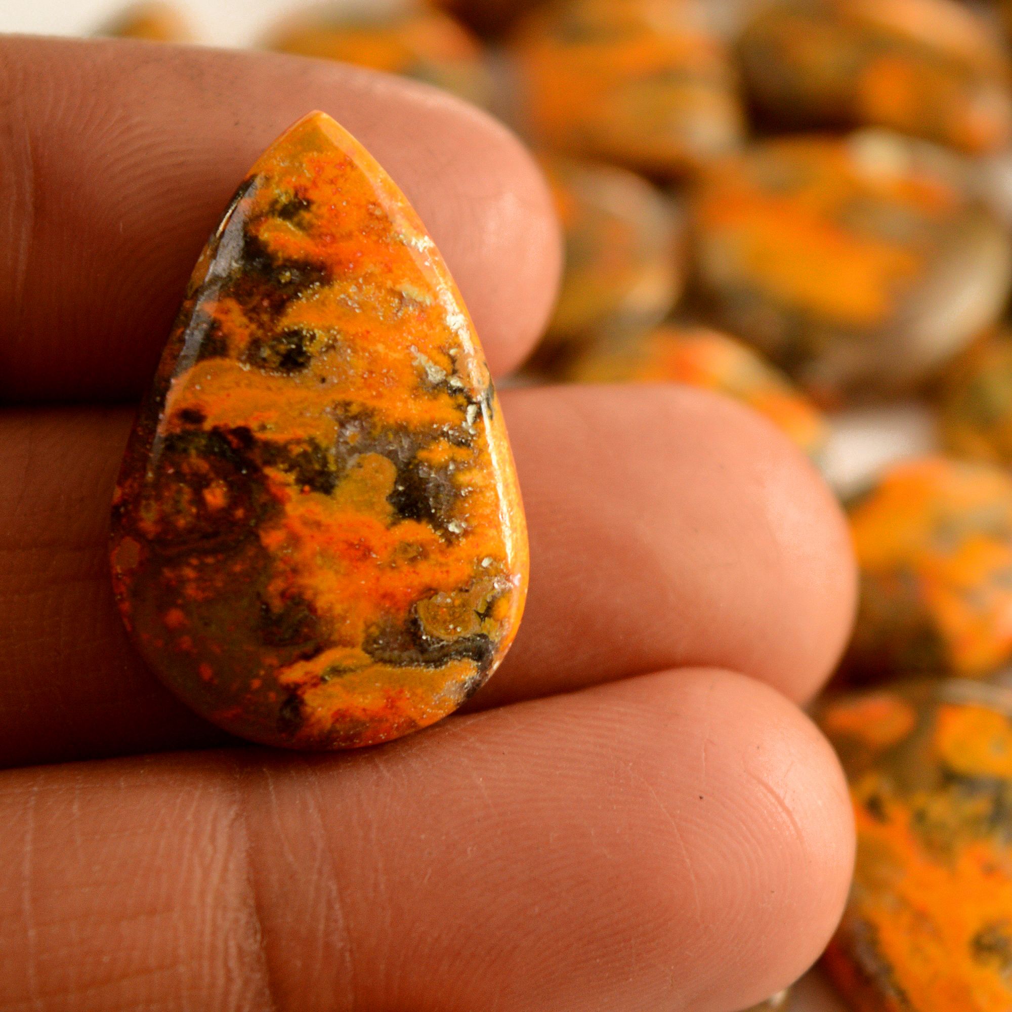 26 Pcs 280 Cts Natural Bumble Bee Jasper Gemstone Lot Natural Gemstone Lot For Jewelry Making Gift For Mom 27x17-11x11mm 13469