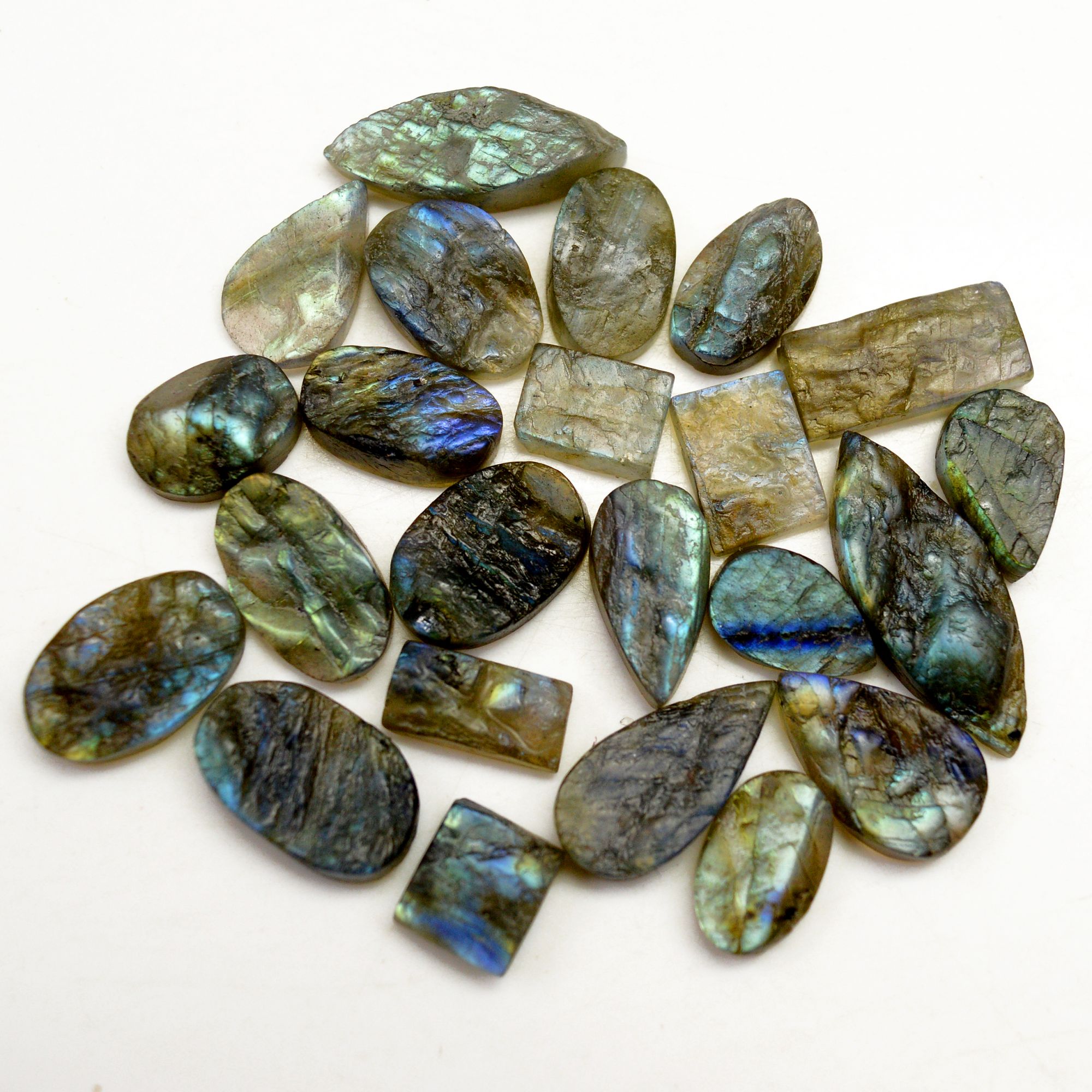 23 Pcs 161 Cts Natural Labradorite Druzy Rough Multi fire Mix Shape Gemstone Lot Size 13x6-27x11mm R-13473