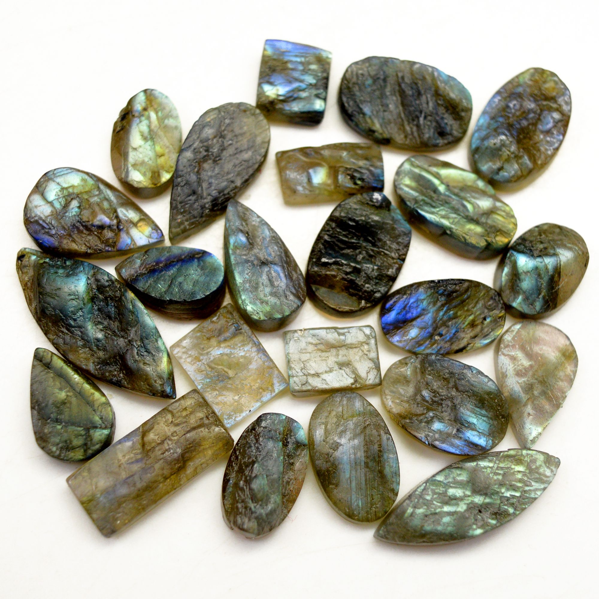 23 Pcs 161 Cts Natural Labradorite Druzy Rough Multi fire Mix Shape Gemstone Lot Size 13x6-27x11mm R-13473