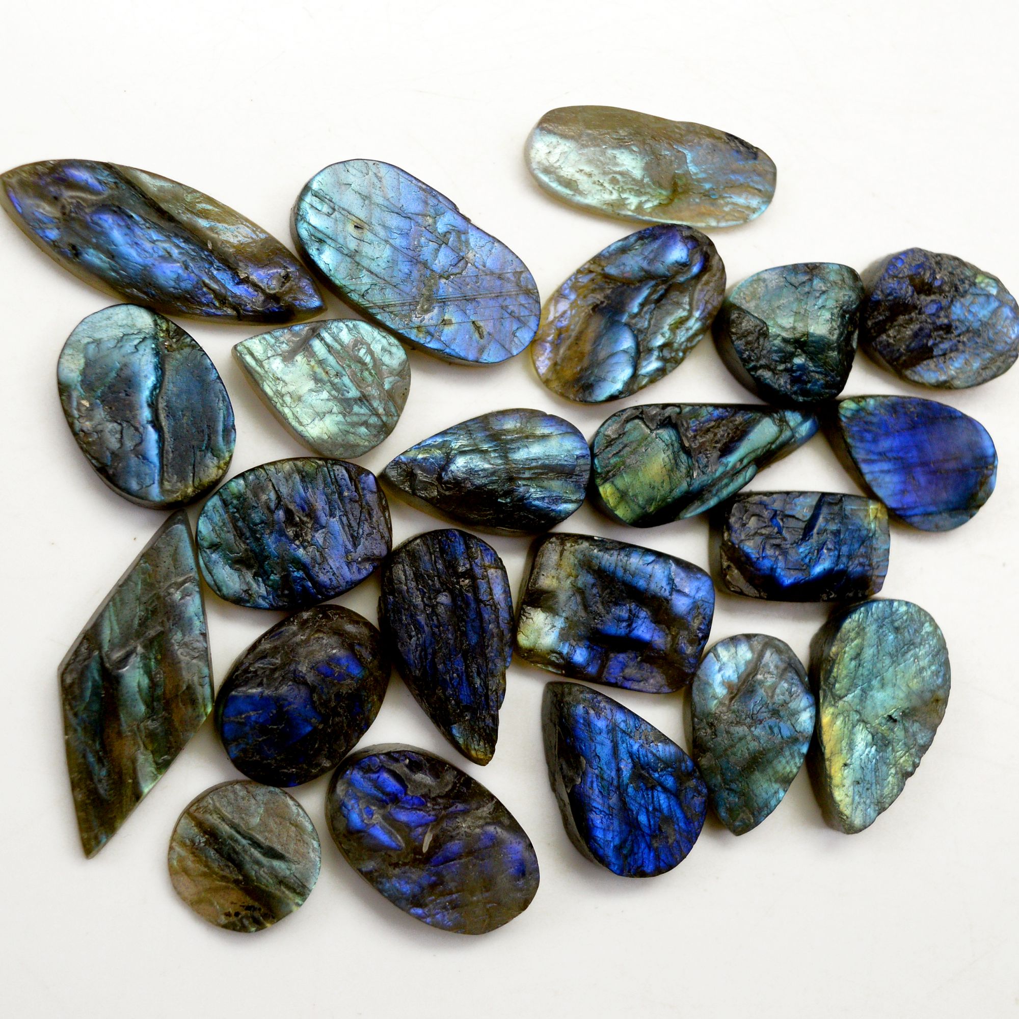 22 Pcs 249 Cts Natural Labradorite Druzy Rough Multi fire Mix Shape Gemstone Lot Size 12x12-30x10mm R-13475
