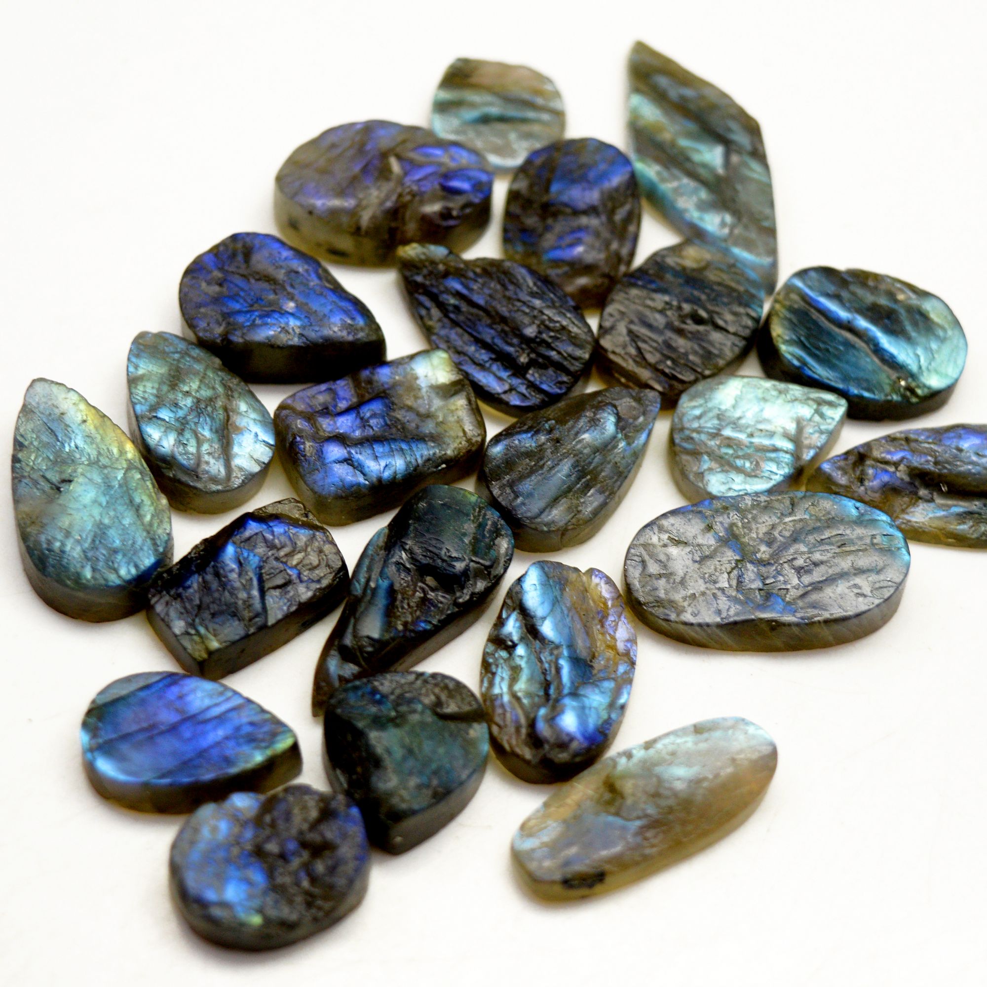 22 Pcs 249 Cts Natural Labradorite Druzy Rough Multi fire Mix Shape Gemstone Lot Size 12x12-30x10mm R-13475