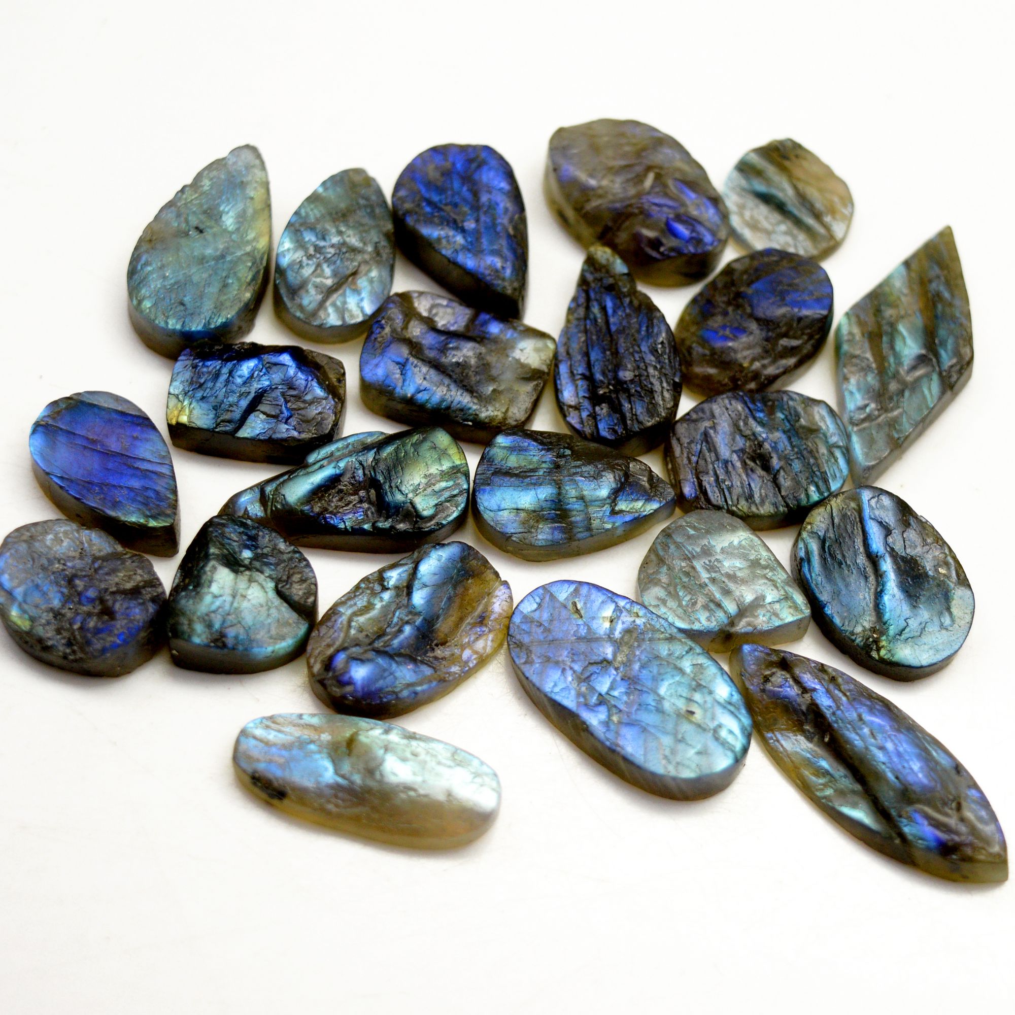 22 Pcs 249 Cts Natural Labradorite Druzy Rough Multi fire Mix Shape Gemstone Lot Size 12x12-30x10mm R-13475
